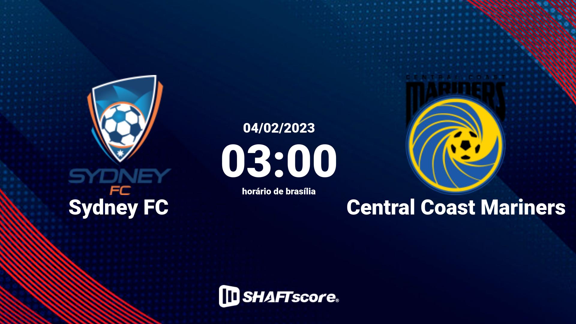 Estatísticas do jogo Sydney FC vs Central Coast Mariners 04.02 03:00