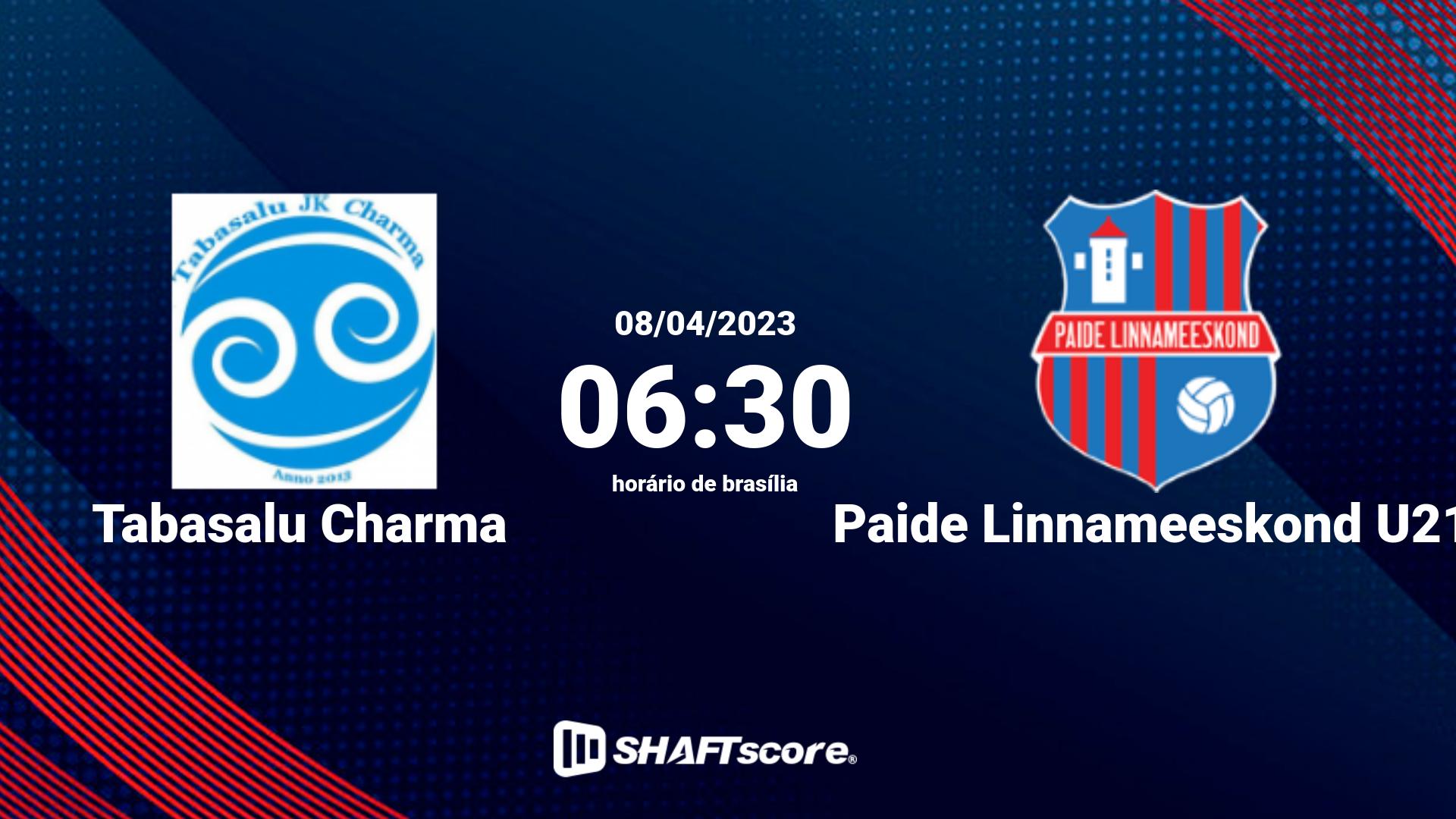 Estatísticas do jogo Tabasalu Charma vs Paide Linnameeskond U21 08.04 06:30