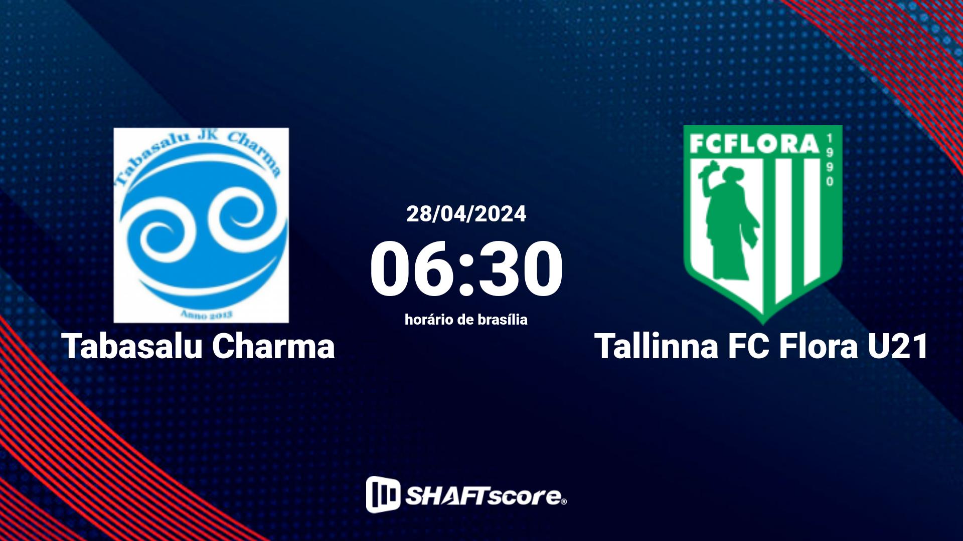 Estatísticas do jogo Tabasalu Charma vs Tallinna FC Flora U21 28.04 06:30