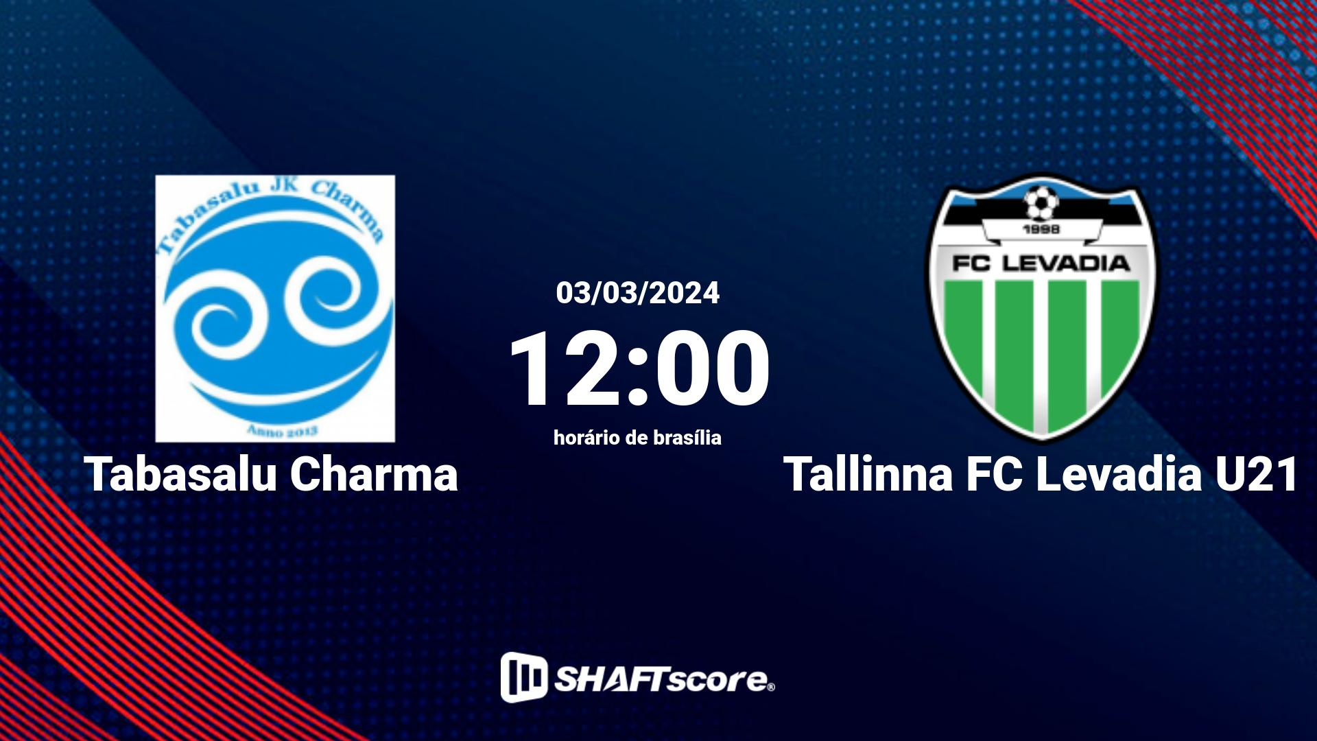 Estatísticas do jogo Tabasalu Charma vs Tallinna FC Levadia U21 03.03 12:00
