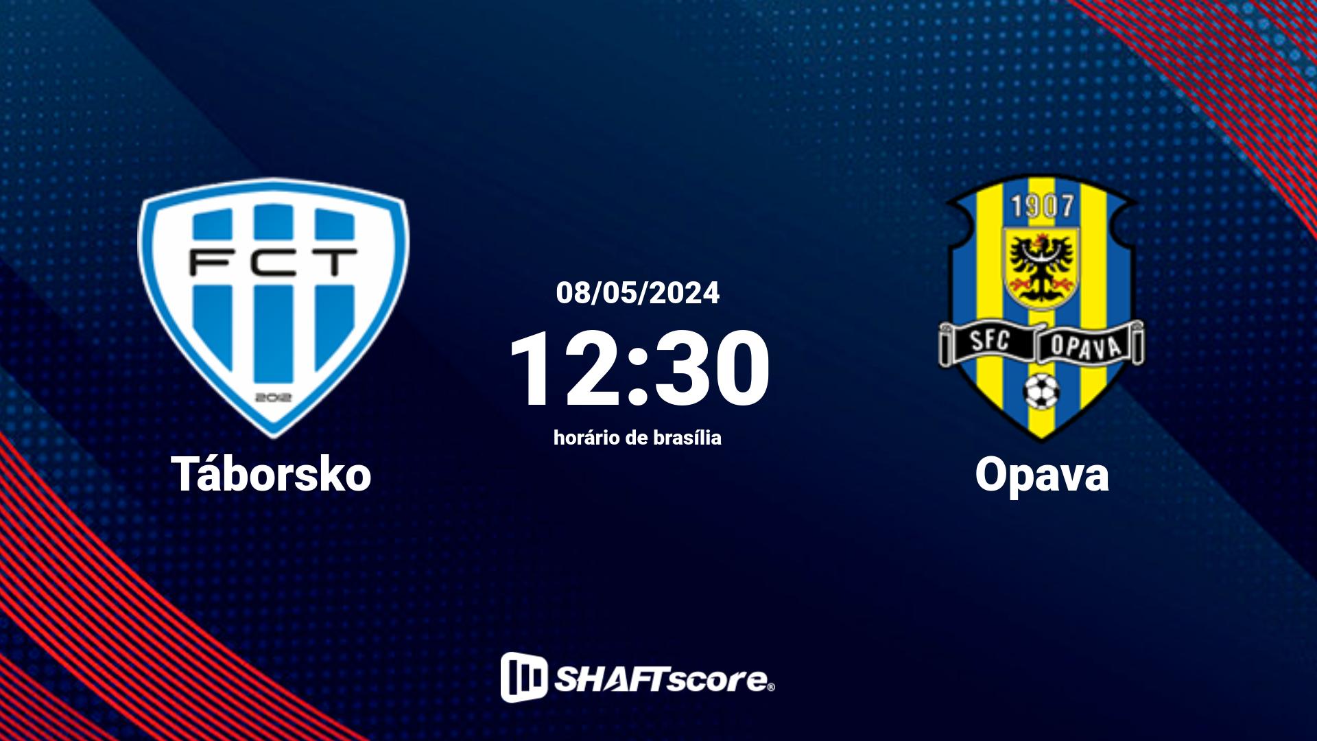 Estatísticas do jogo Táborsko vs Opava 08.05 12:30