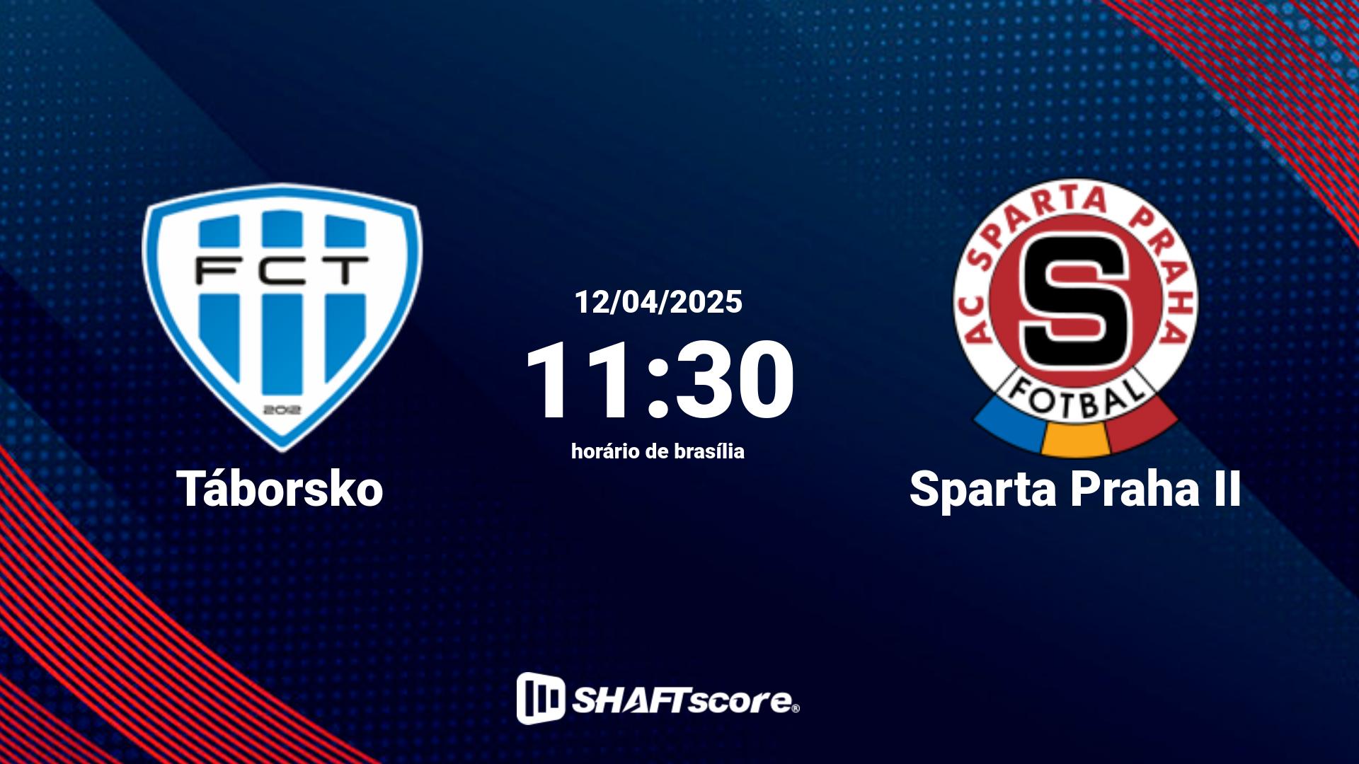 Estatísticas do jogo Táborsko vs Sparta Praha II 12.04 11:30