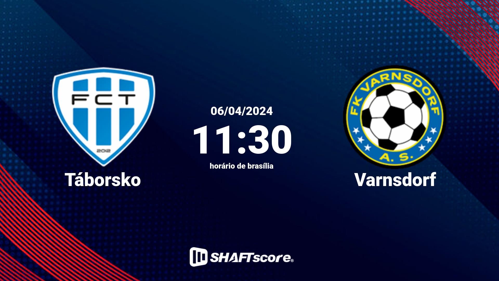 Estatísticas do jogo Táborsko vs Varnsdorf 06.04 11:30