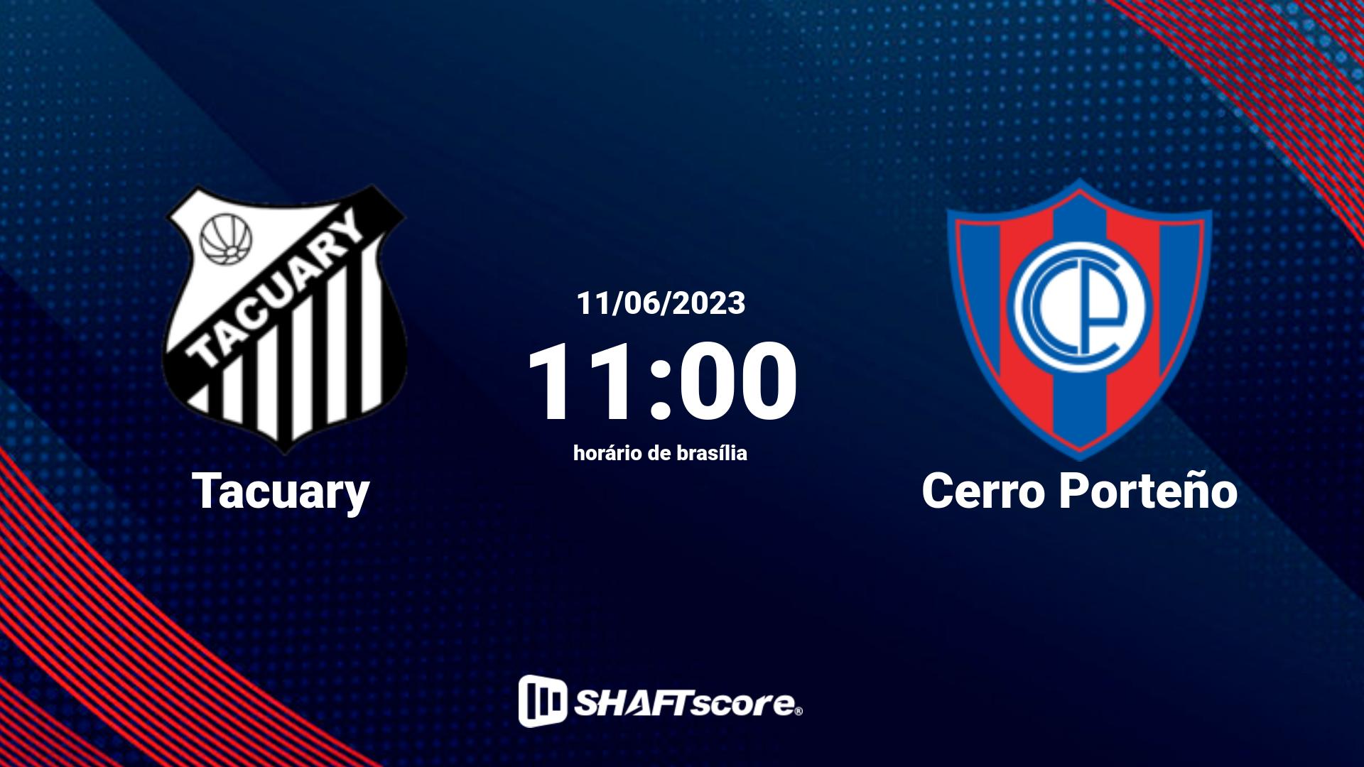 Estatísticas do jogo Tacuary vs Cerro Porteño 11.06 11:00