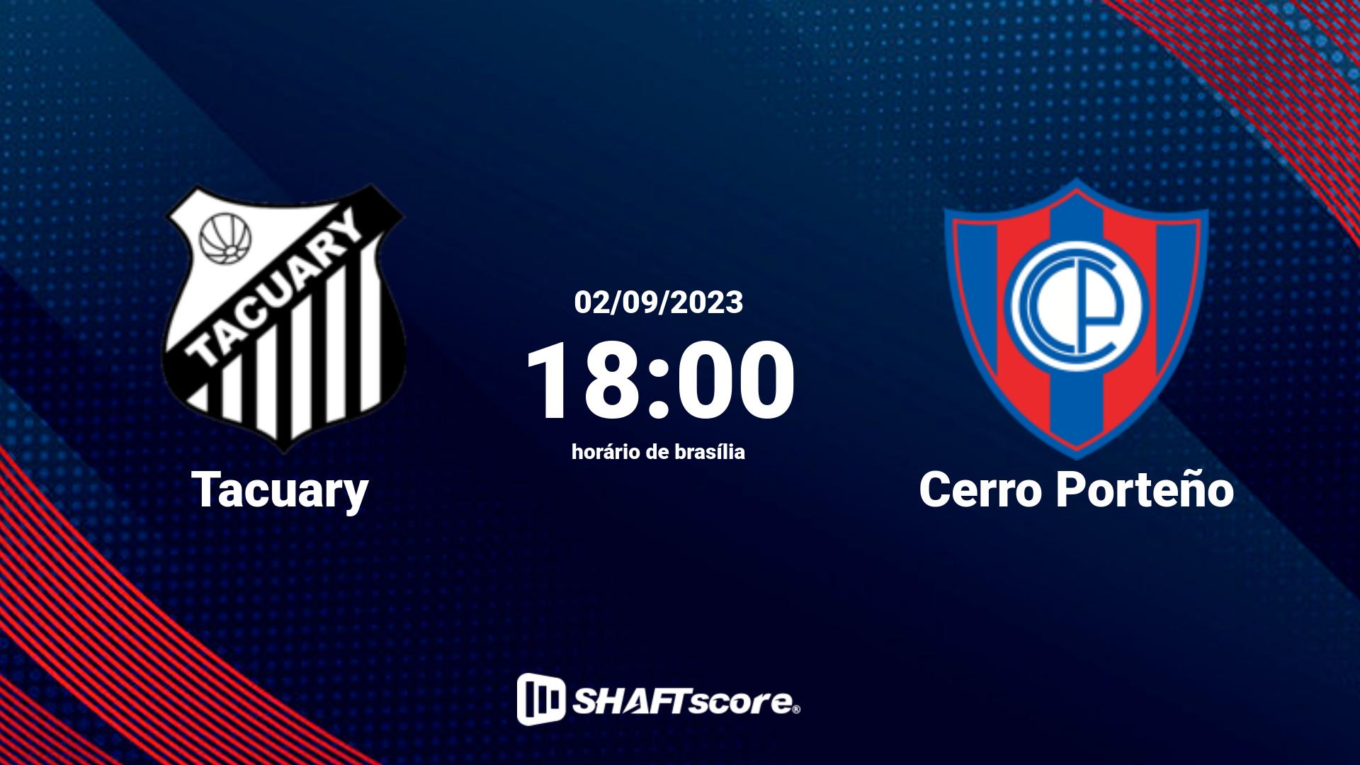 Estatísticas do jogo Tacuary vs Cerro Porteño 02.09 18:00