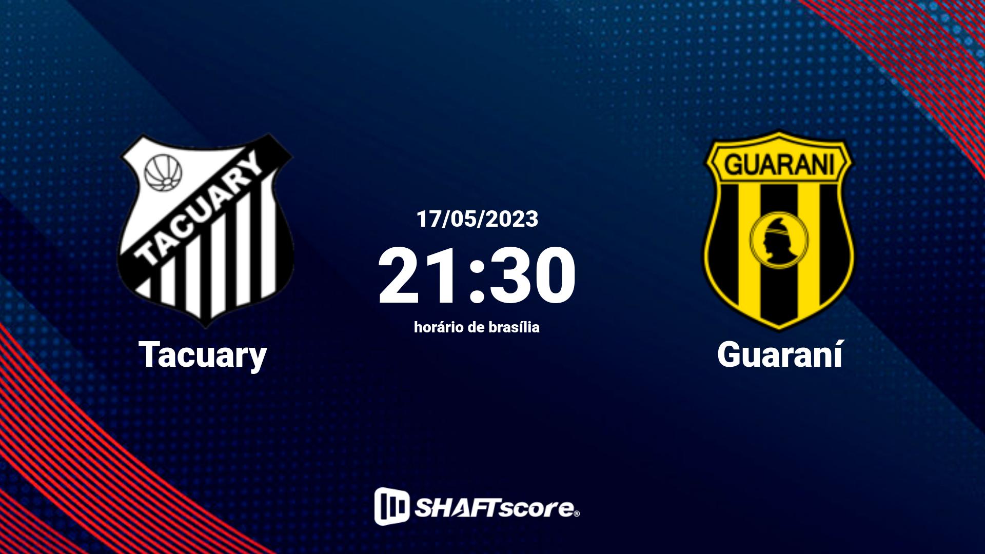 Estatísticas do jogo Tacuary vs Guaraní 17.05 21:30