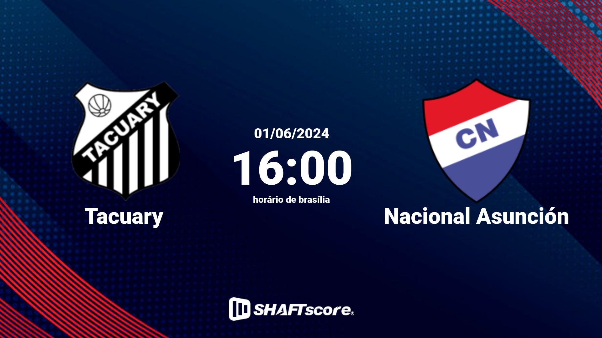 Estatísticas do jogo Tacuary vs Nacional Asunción 01.06 16:00