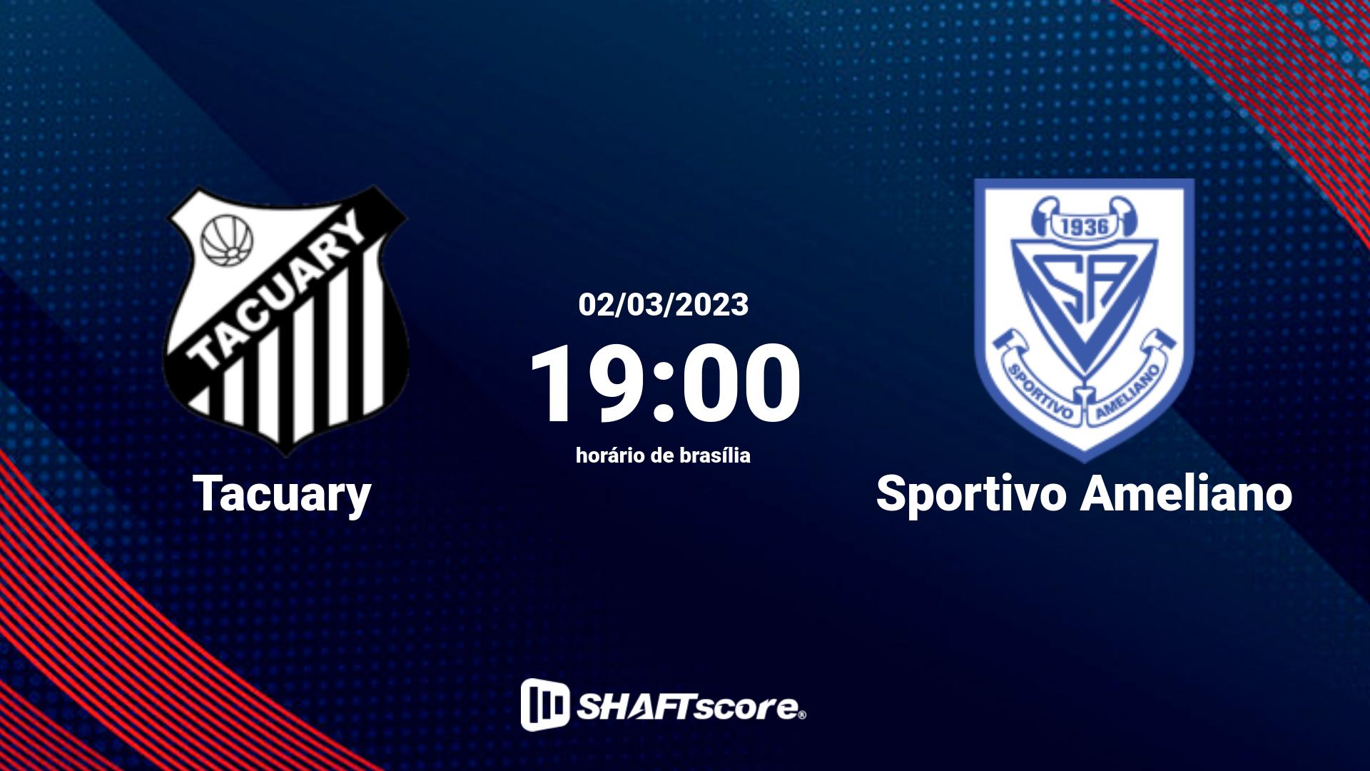 Estatísticas do jogo Tacuary vs Sportivo Ameliano 02.03 19:00