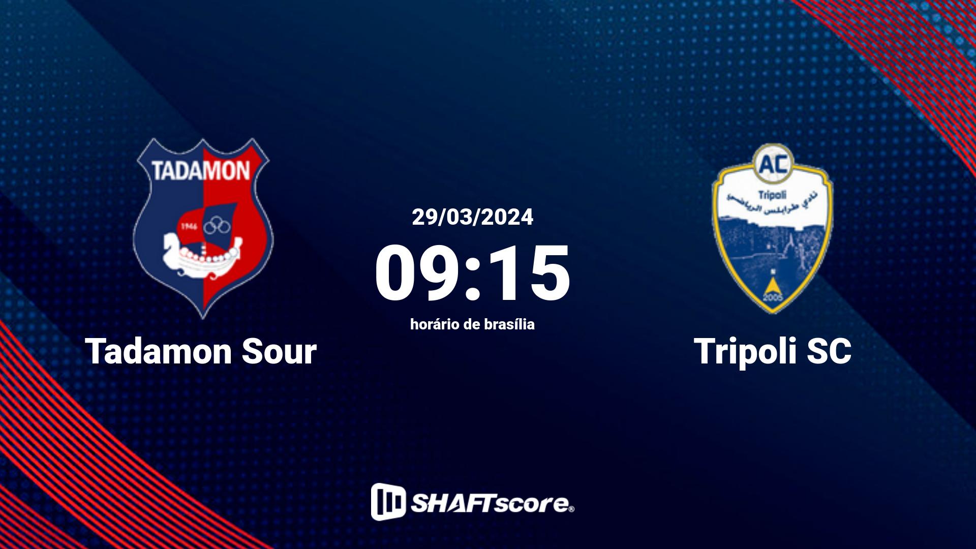Estatísticas do jogo Tadamon Sour vs Tripoli SC 29.03 09:15