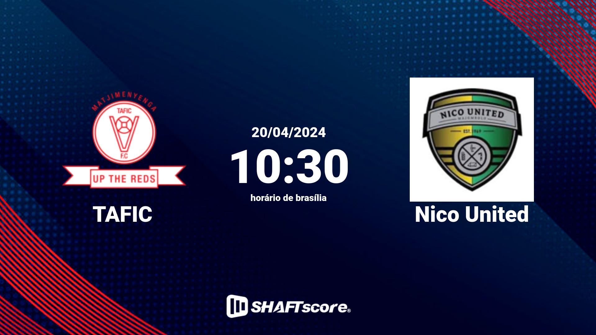 Estatísticas do jogo TAFIC vs Nico United 20.04 10:30