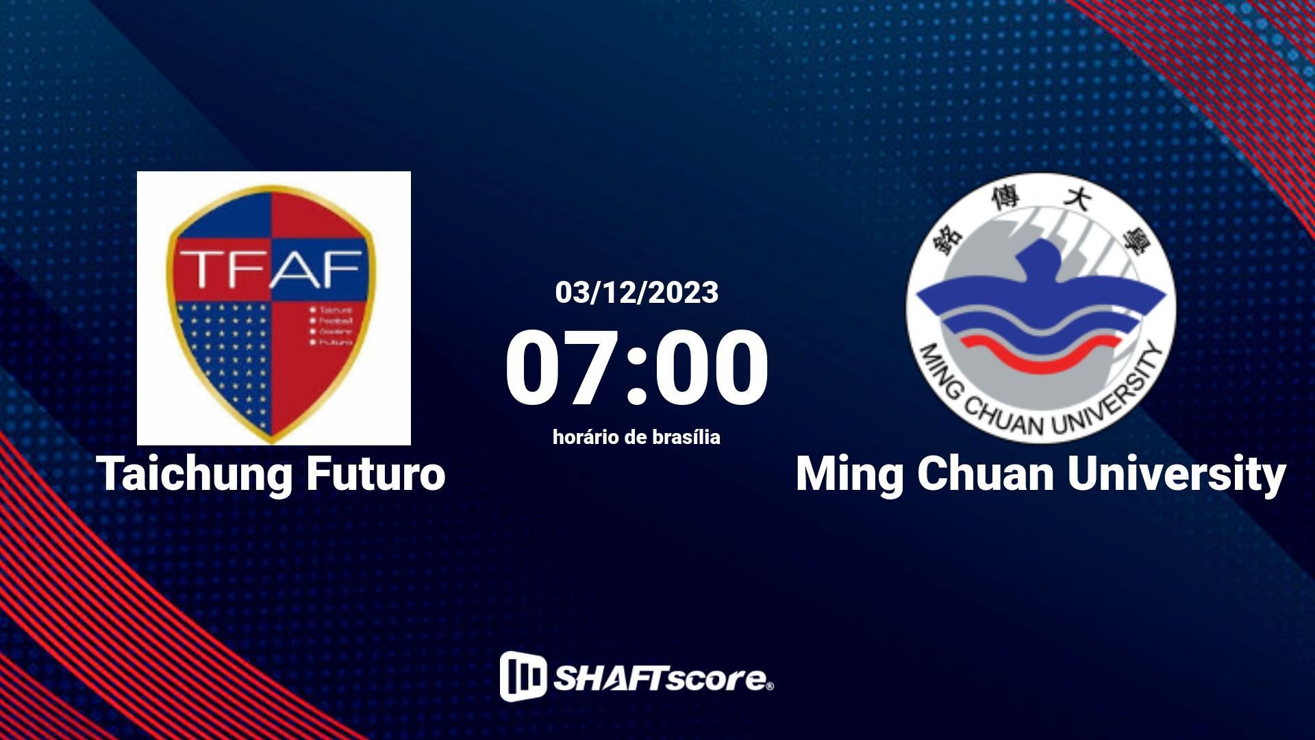 Estatísticas do jogo Taichung Futuro vs Ming Chuan University 03.12 07:00