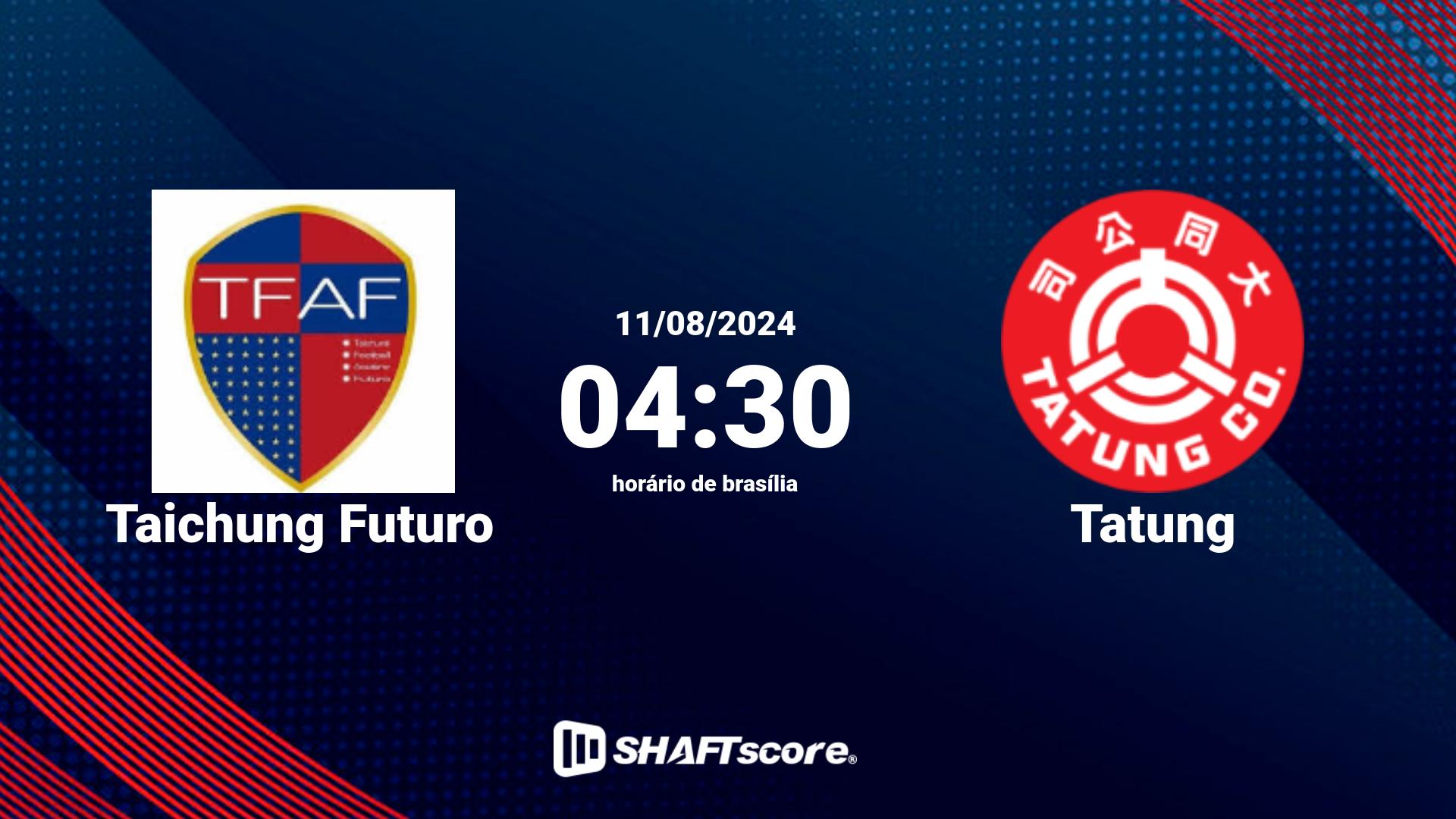 Estatísticas do jogo Taichung Futuro vs Tatung 11.08 04:30