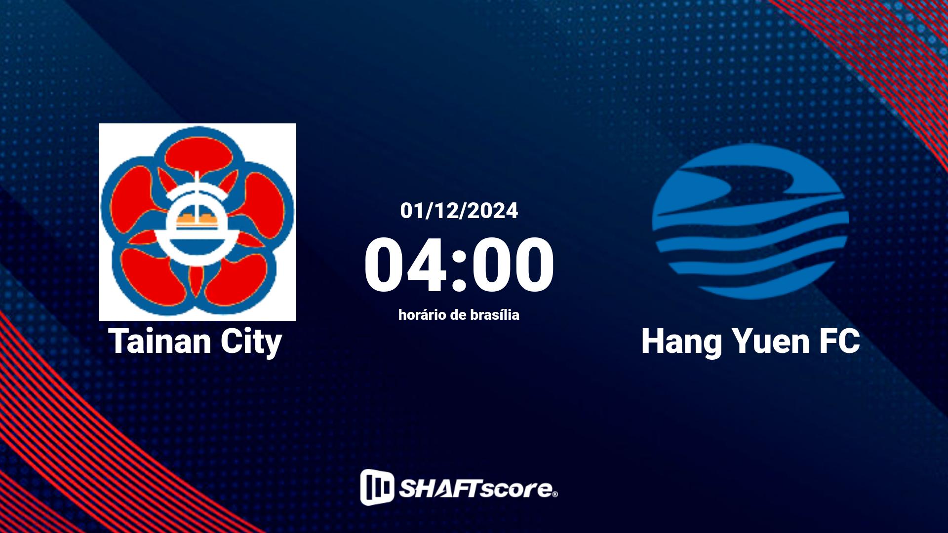 Estatísticas do jogo Tainan City vs Hang Yuen FC 01.12 04:00