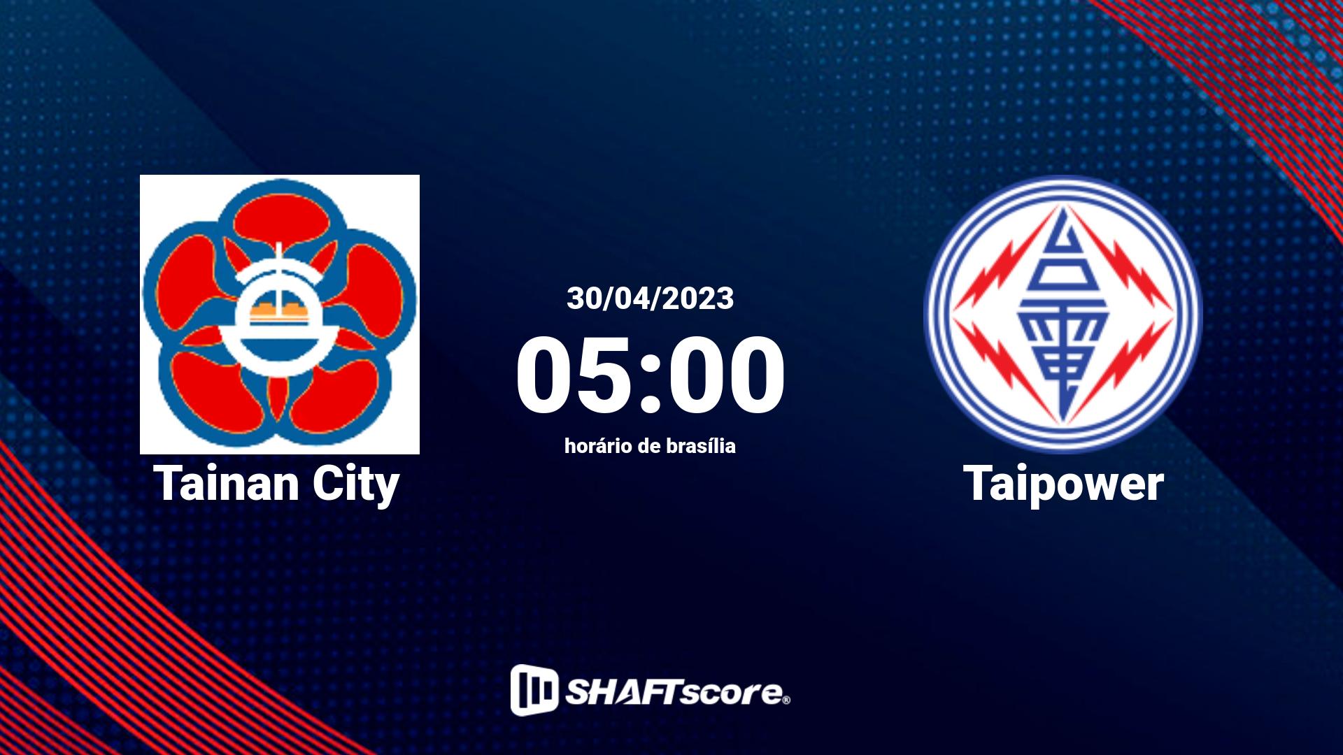 Estatísticas do jogo Tainan City vs Taipower 30.04 05:00