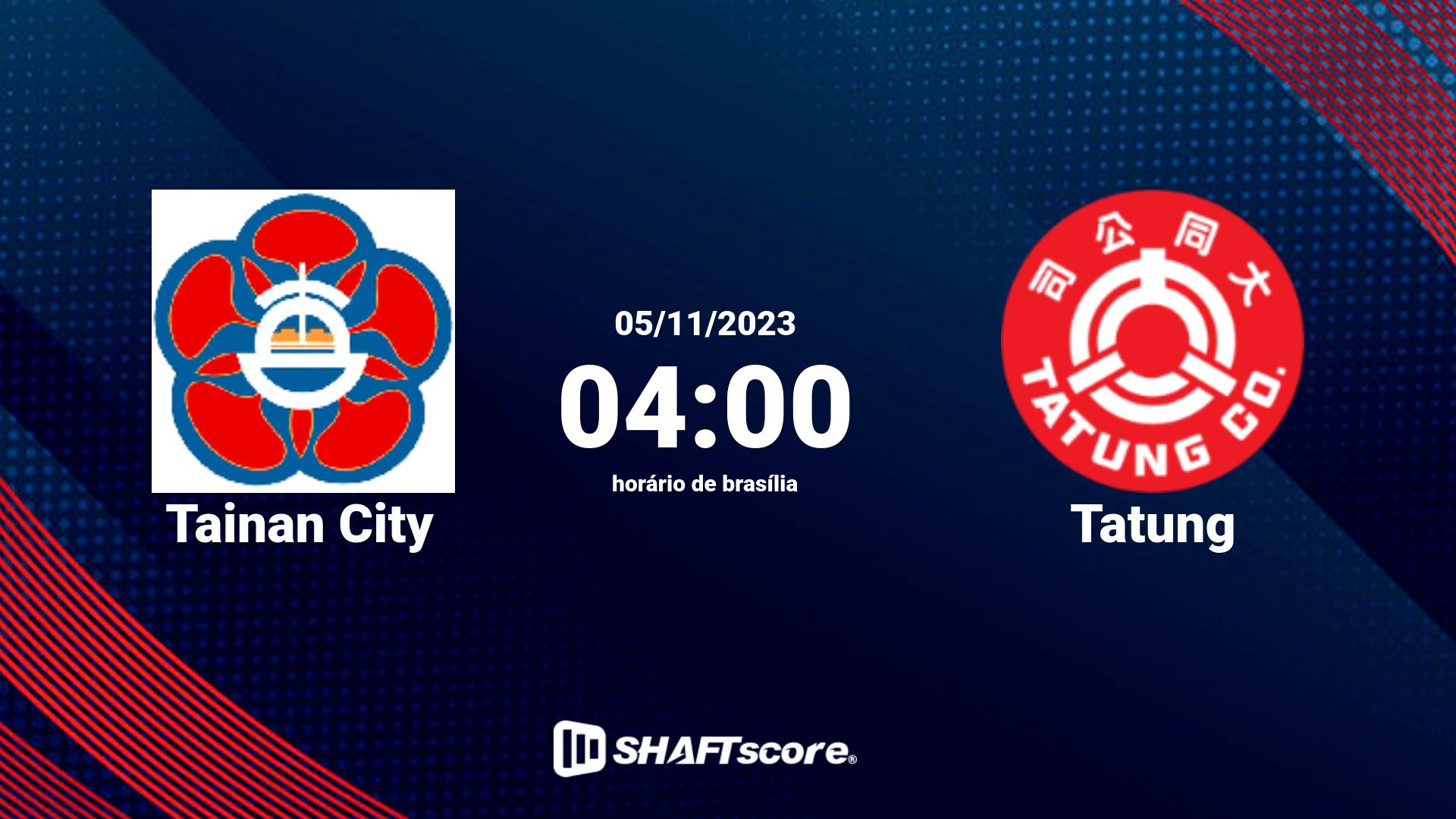 Estatísticas do jogo Tainan City vs Tatung 05.11 04:00