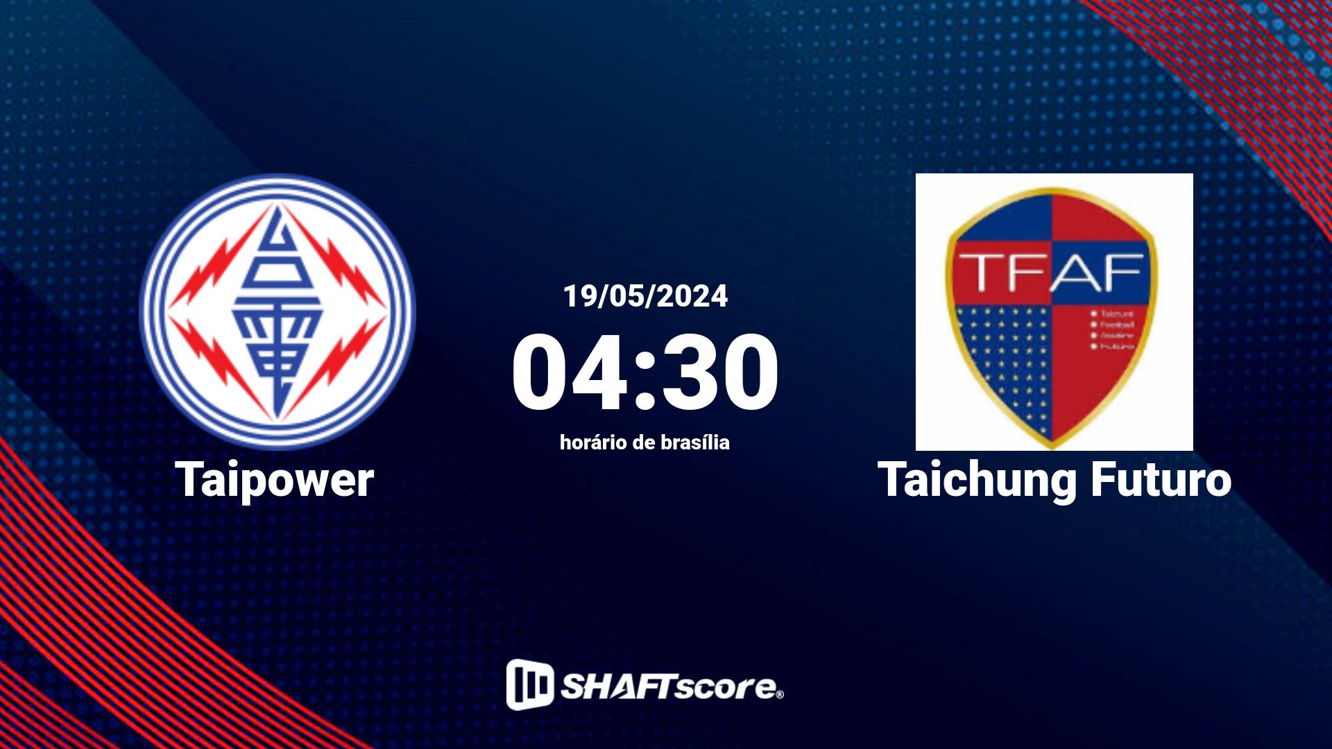 Estatísticas do jogo Taipower vs Taichung Futuro 19.05 04:30