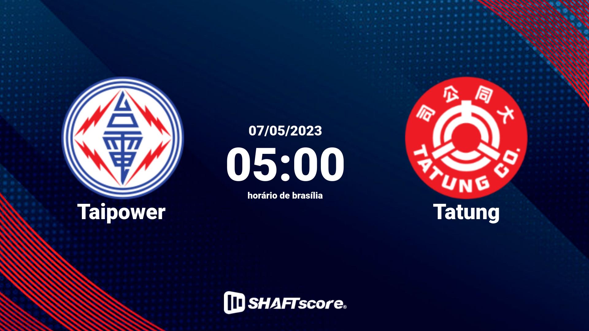 Estatísticas do jogo Taipower vs Tatung 07.05 05:00