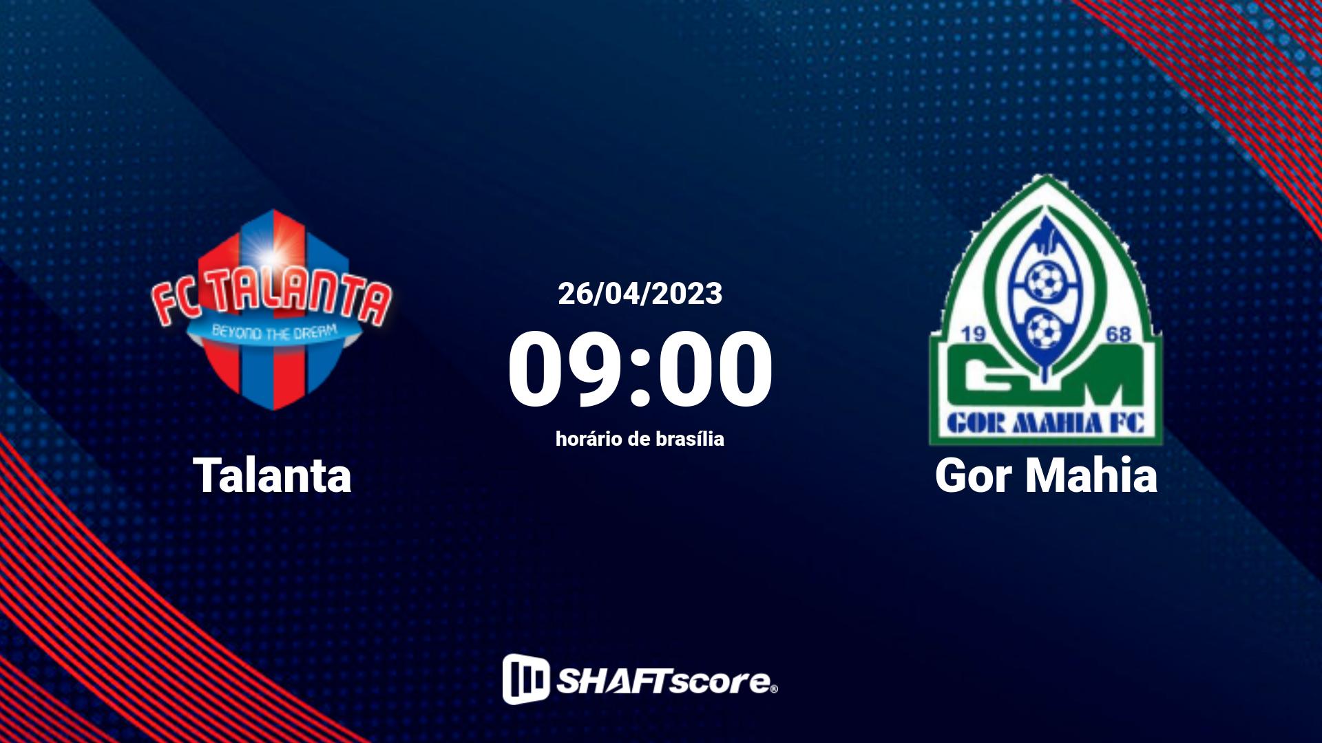 Estatísticas do jogo Talanta vs Gor Mahia 26.04 09:00