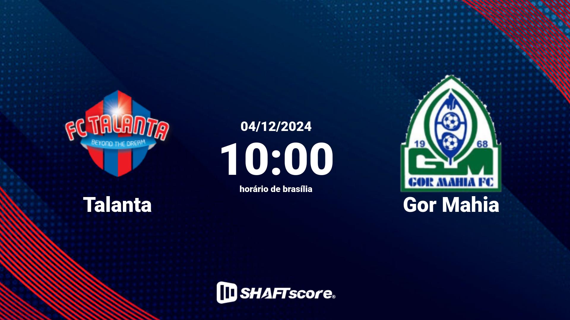 Estatísticas do jogo Talanta vs Gor Mahia 04.12 10:00