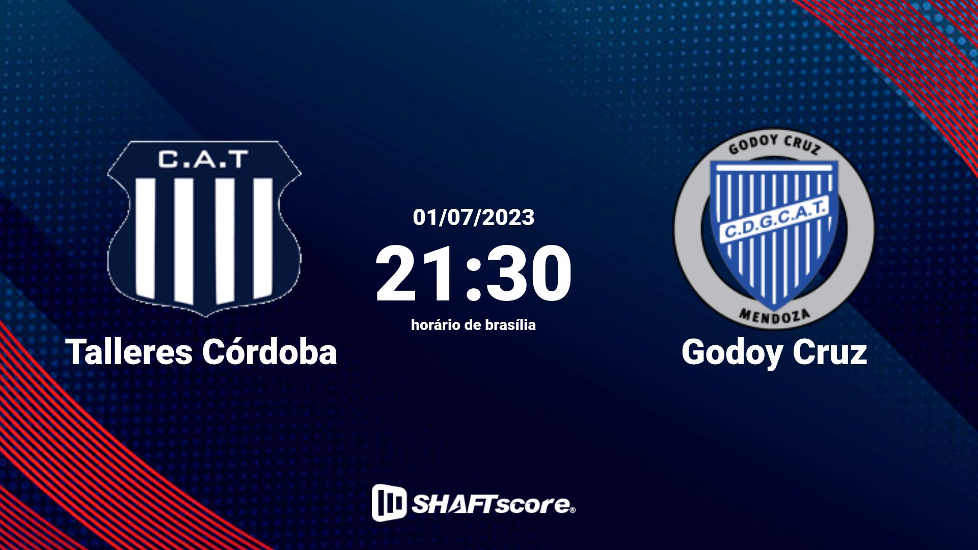 Estatísticas do jogo Talleres Córdoba vs Godoy Cruz 01.07 21:30