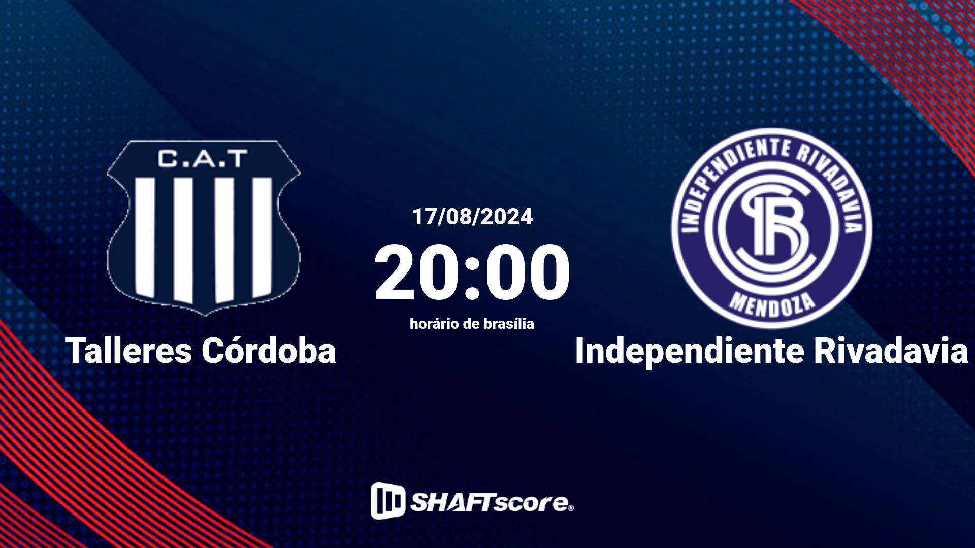 Estatísticas do jogo Talleres Córdoba vs Independiente Rivadavia 17.08 20:00