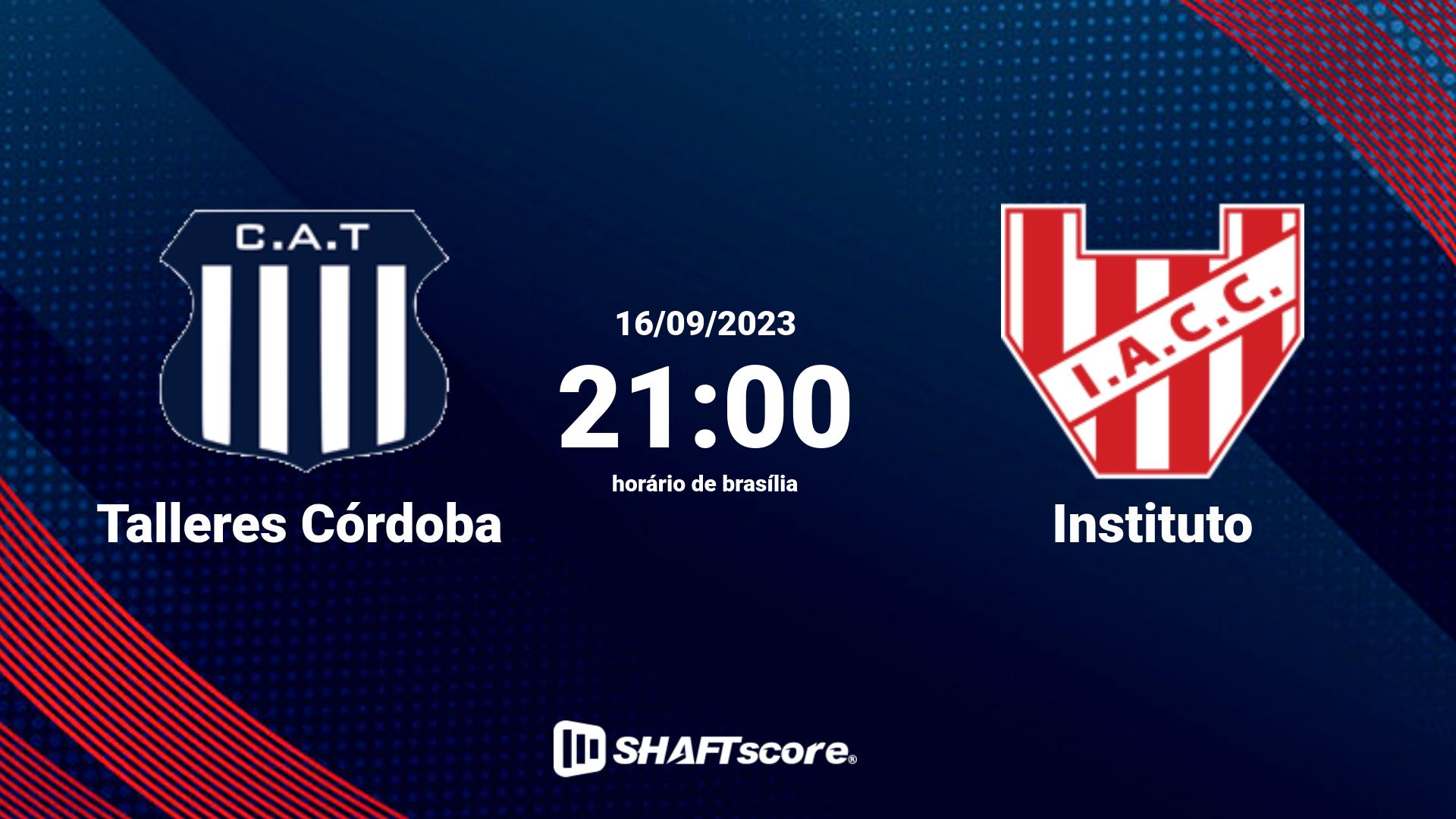 Estatísticas do jogo Talleres Córdoba vs Instituto 16.09 21:00