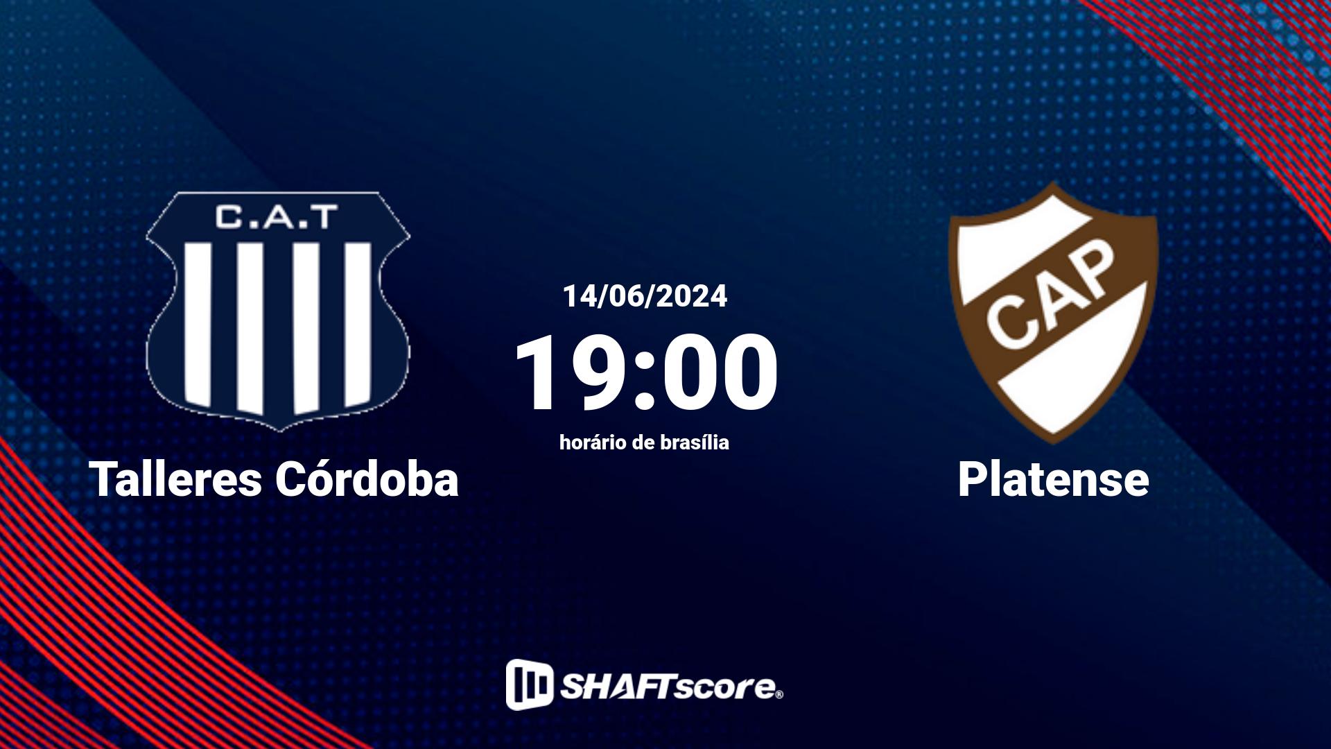 Estatísticas do jogo Talleres Córdoba vs Platense 14.06 19:00