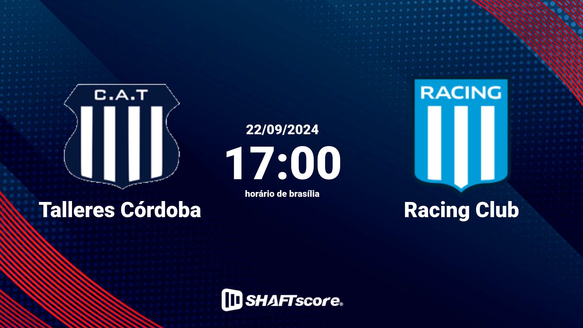 Estatísticas do jogo Talleres Córdoba vs Racing Club 22.09 17:00