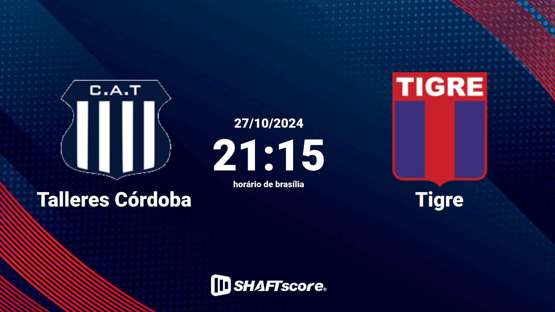 Estatísticas do jogo Talleres Córdoba vs Tigre 27.10 21:15