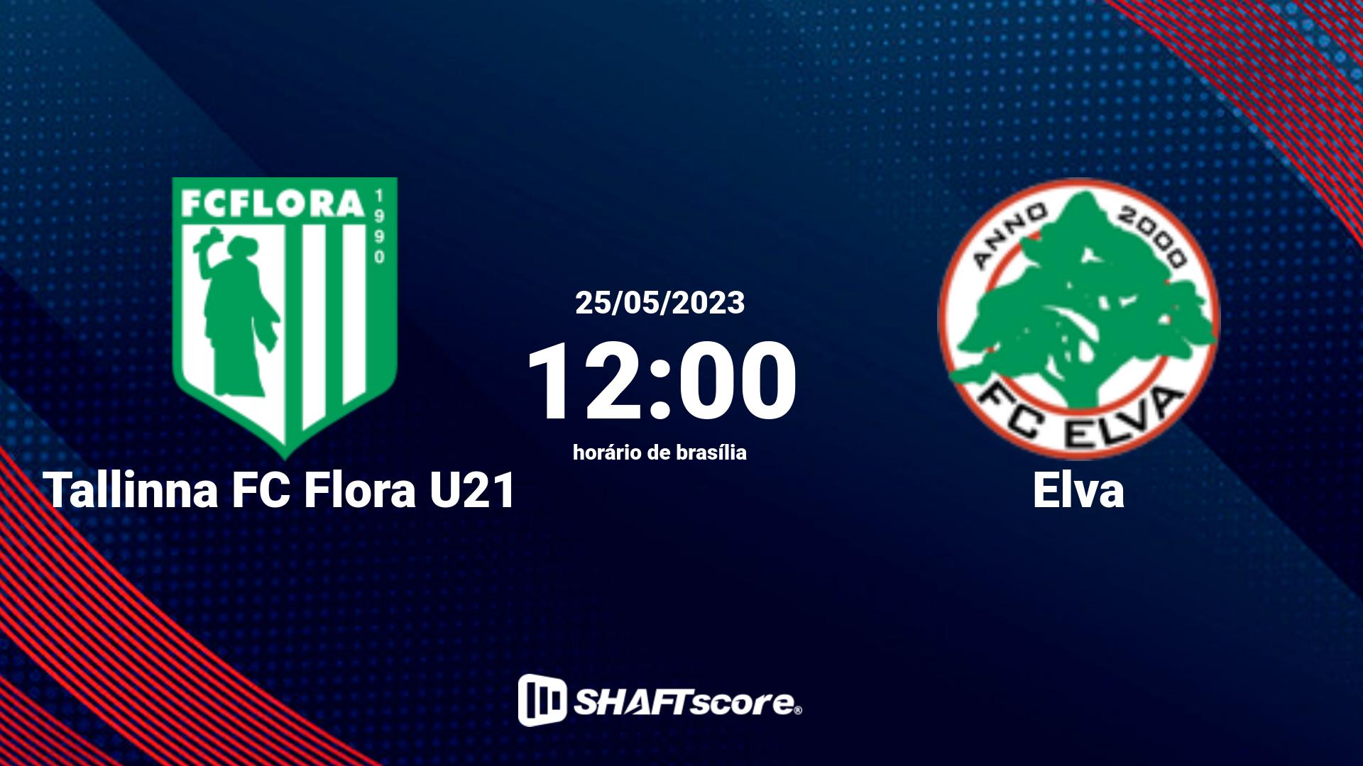 Estatísticas do jogo Tallinna FC Flora U21 vs Elva 25.05 12:00