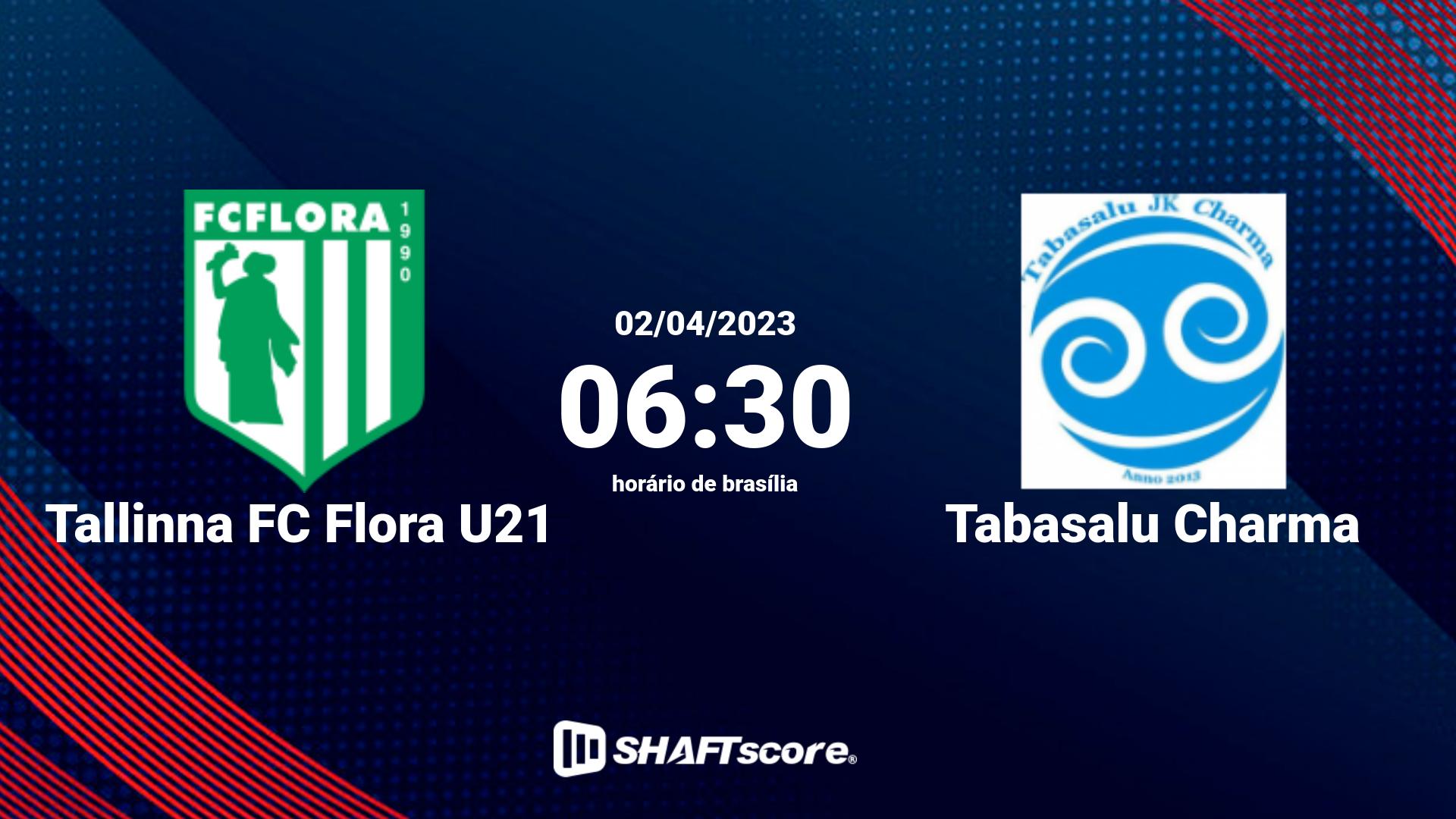 Estatísticas do jogo Tallinna FC Flora U21 vs Tabasalu Charma 02.04 06:30