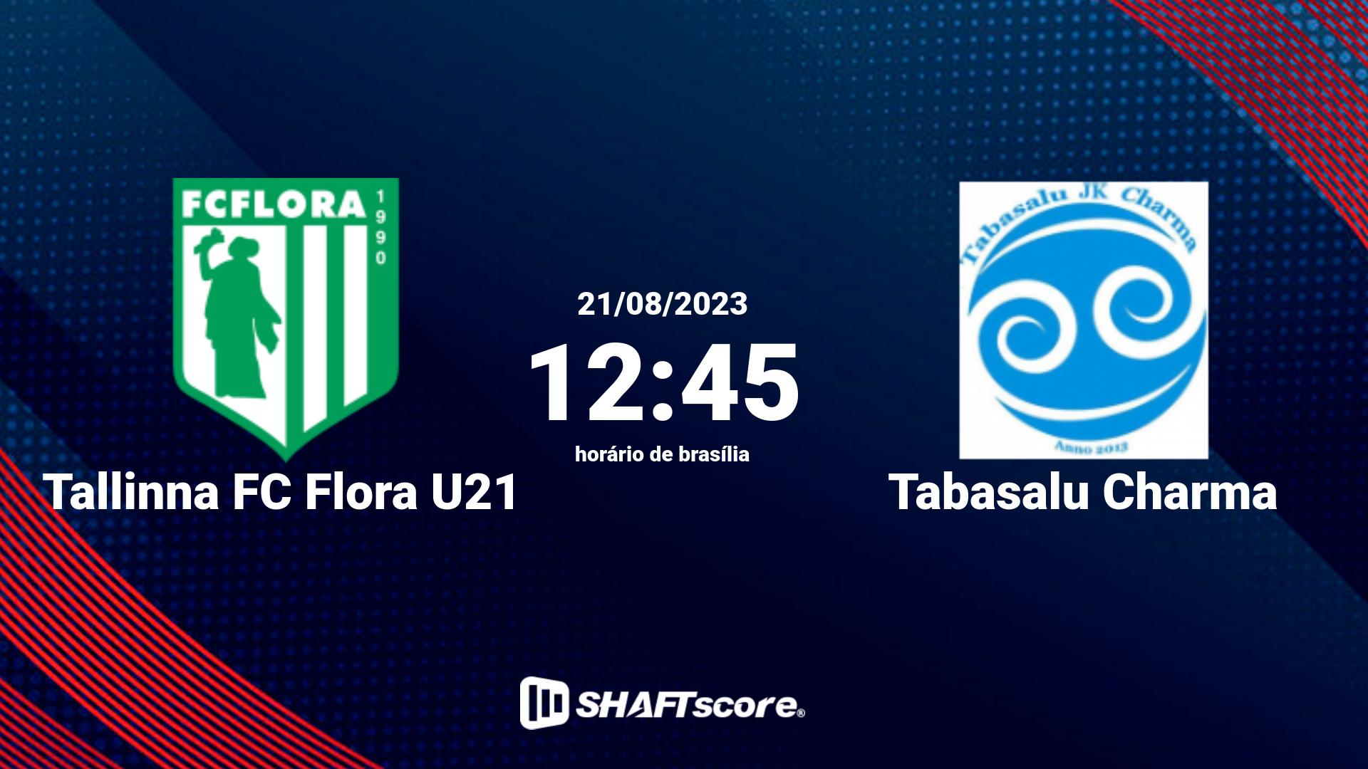 Estatísticas do jogo Tallinna FC Flora U21 vs Tabasalu Charma 21.08 12:45