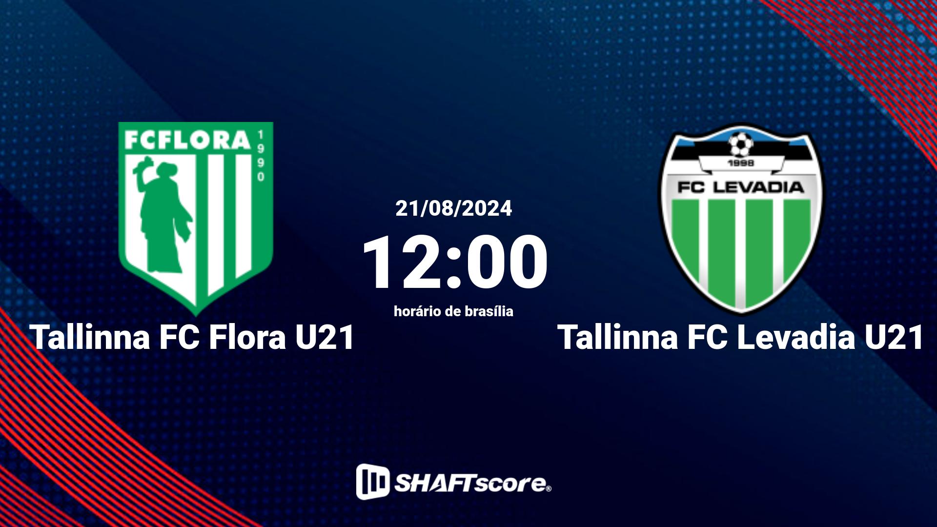 Estatísticas do jogo Tallinna FC Flora U21 vs Tallinna FC Levadia U21 21.08 12:00