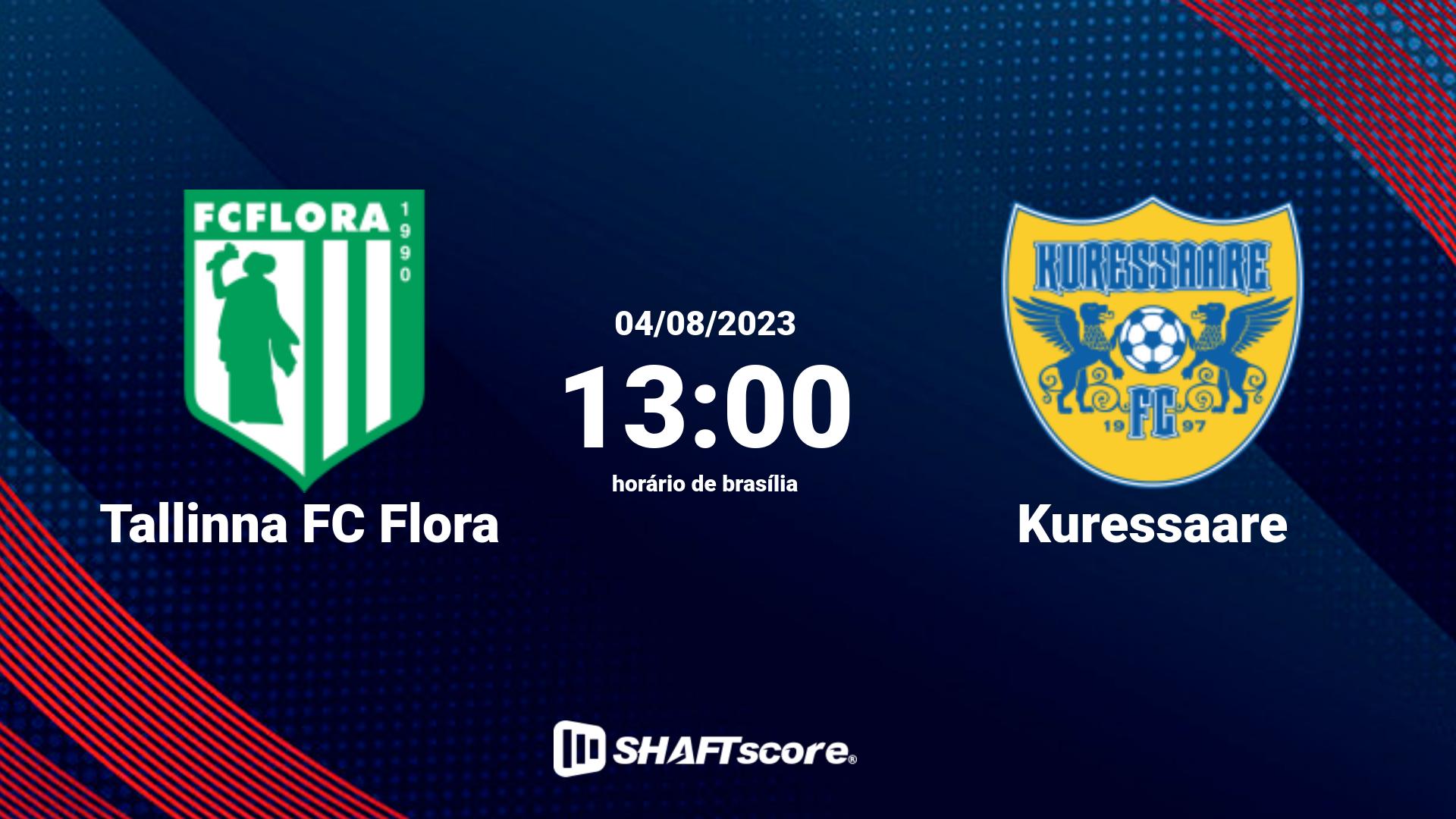 Estatísticas do jogo Tallinna FC Flora vs Kuressaare 04.08 13:00