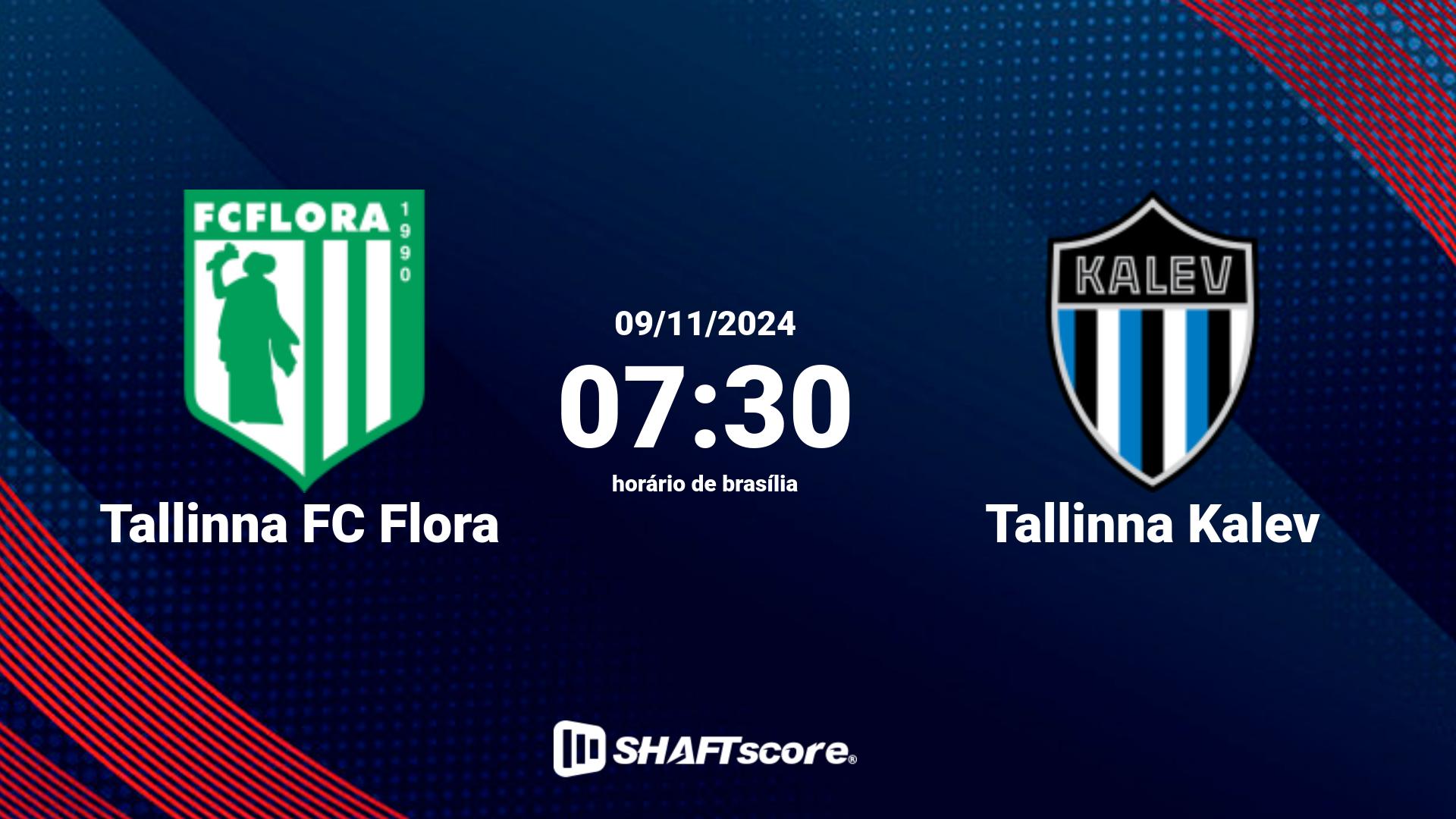 Estatísticas do jogo Tallinna FC Flora vs Tallinna Kalev 09.11 07:30