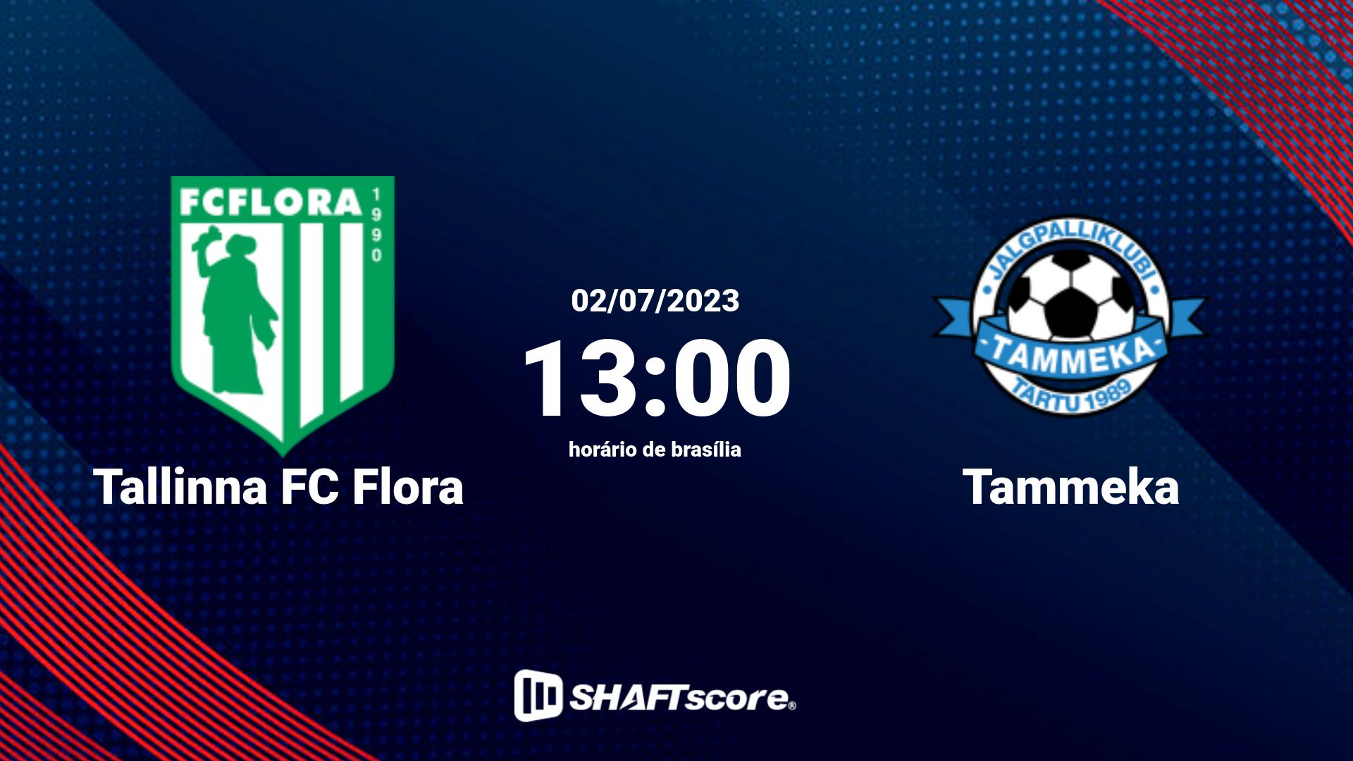 Estatísticas do jogo Tallinna FC Flora vs Tammeka 02.07 13:00