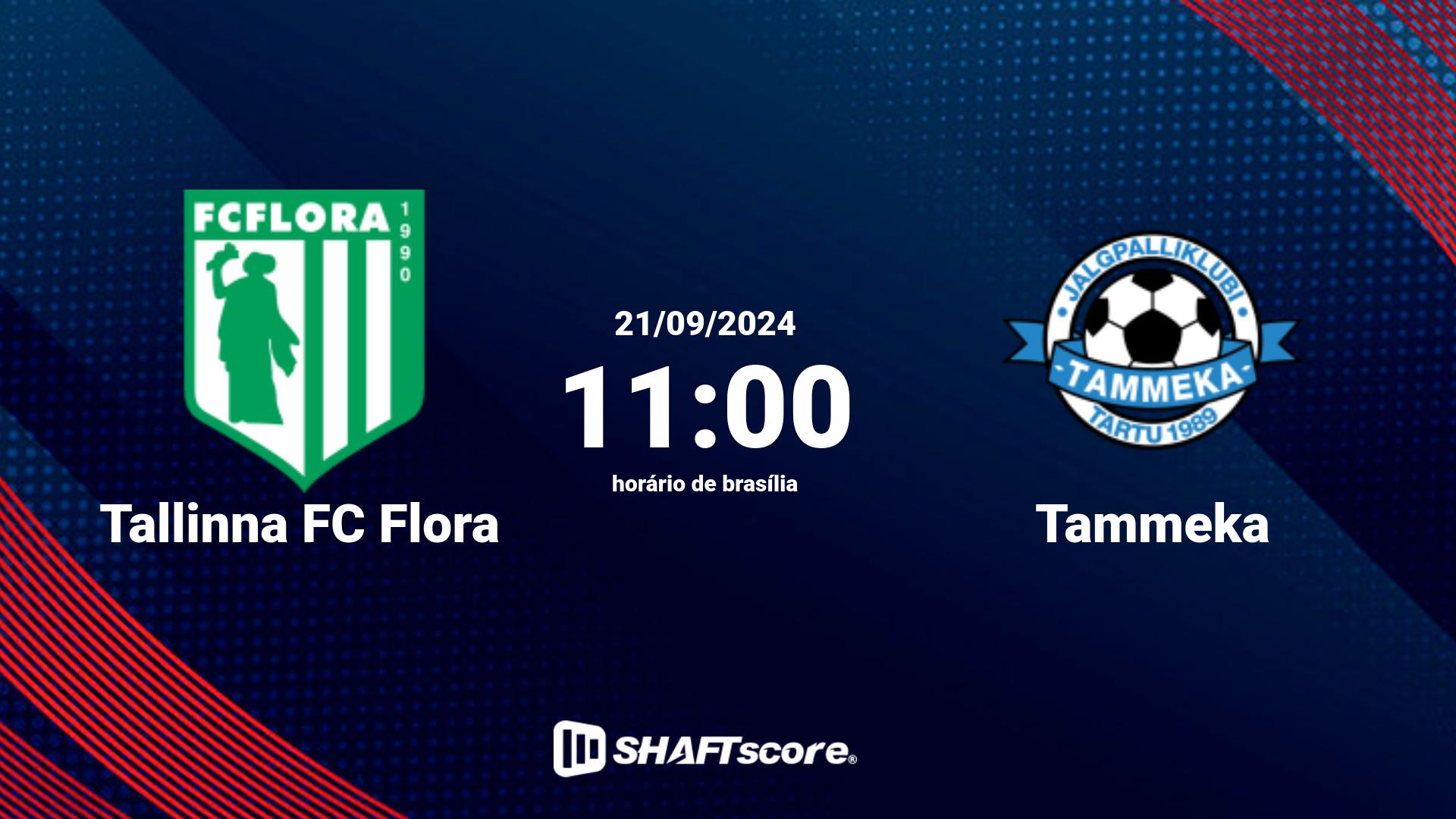 Estatísticas do jogo Tallinna FC Flora vs Tammeka 21.09 11:00