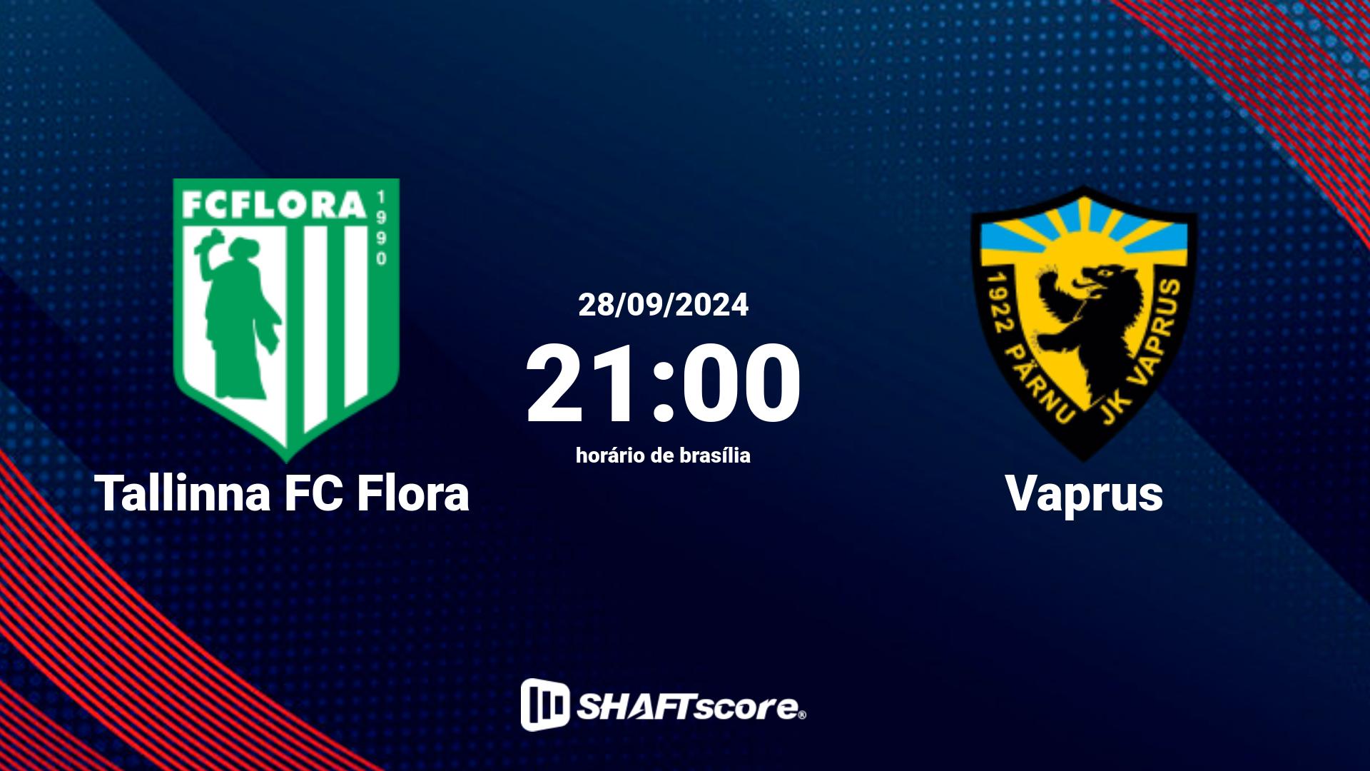 Estatísticas do jogo Tallinna FC Flora vs Vaprus 28.09 21:00