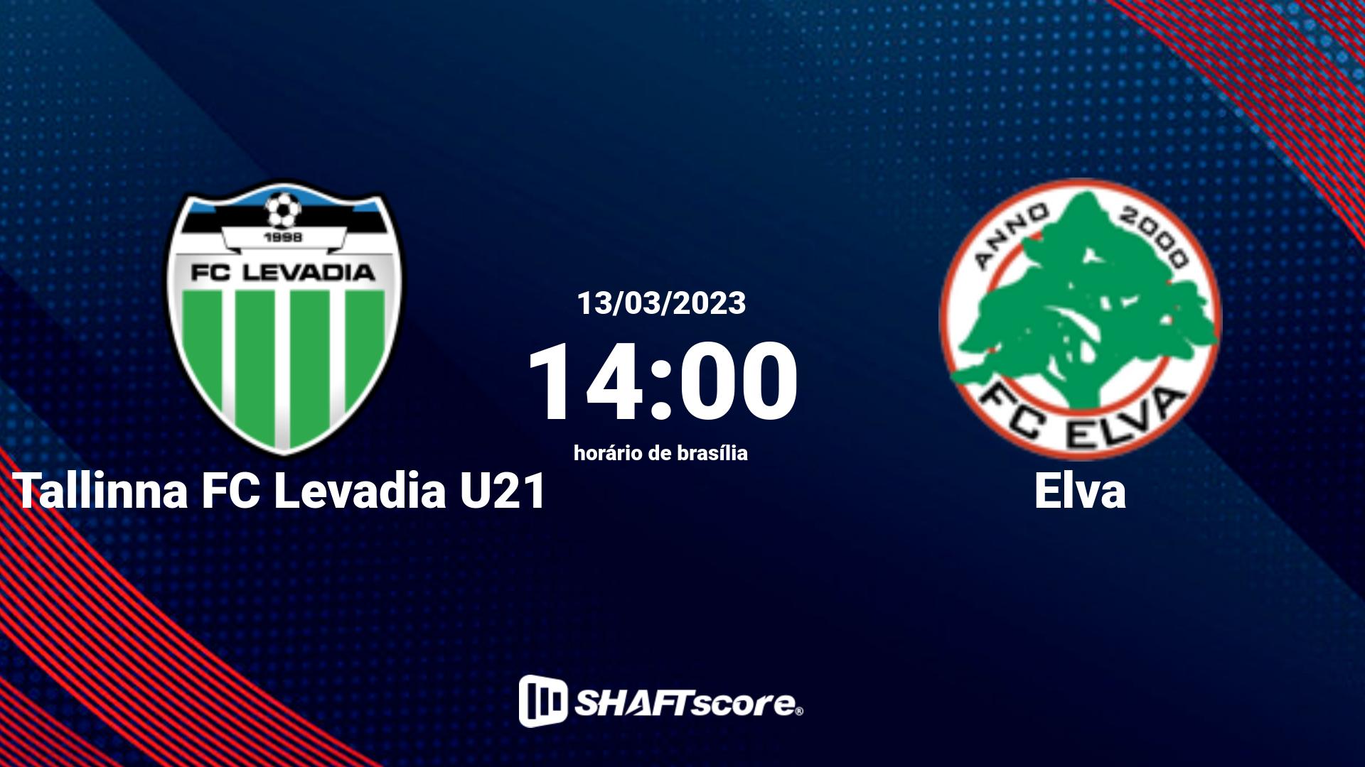 Estatísticas do jogo Tallinna FC Levadia U21 vs Elva 13.03 14:00