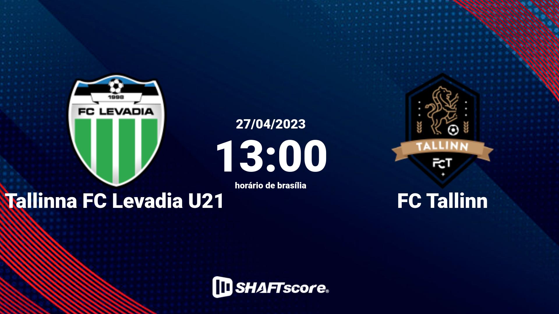 Estatísticas do jogo Tallinna FC Levadia U21 vs FC Tallinn 27.04 13:00