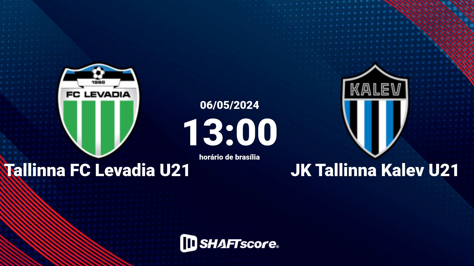 Estatísticas do jogo Tallinna FC Levadia U21 vs JK Tallinna Kalev U21 06.05 13:00