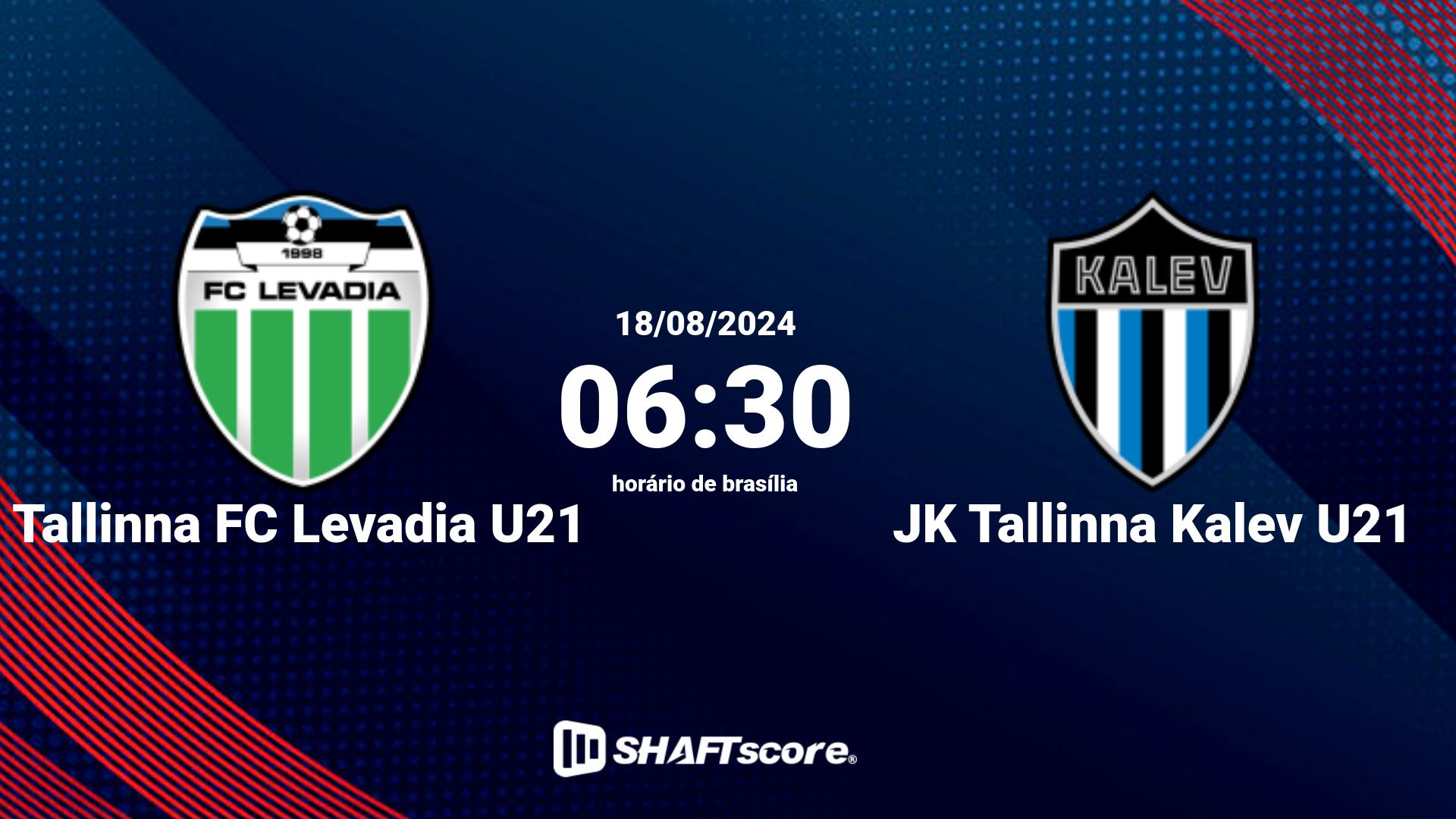 Estatísticas do jogo Tallinna FC Levadia U21 vs JK Tallinna Kalev U21 18.08 06:30