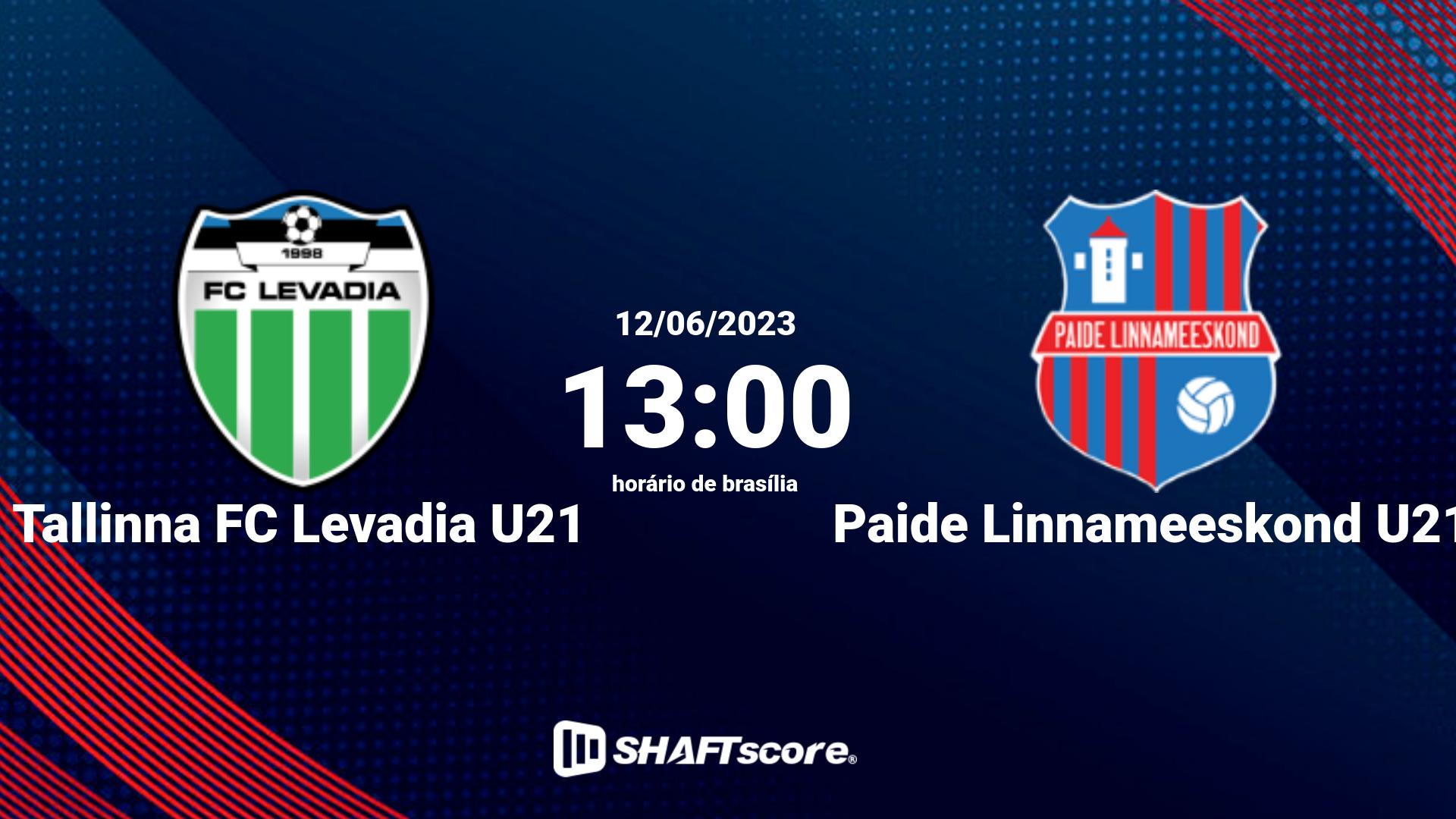 Estatísticas do jogo Tallinna FC Levadia U21 vs Paide Linnameeskond U21 12.06 13:00