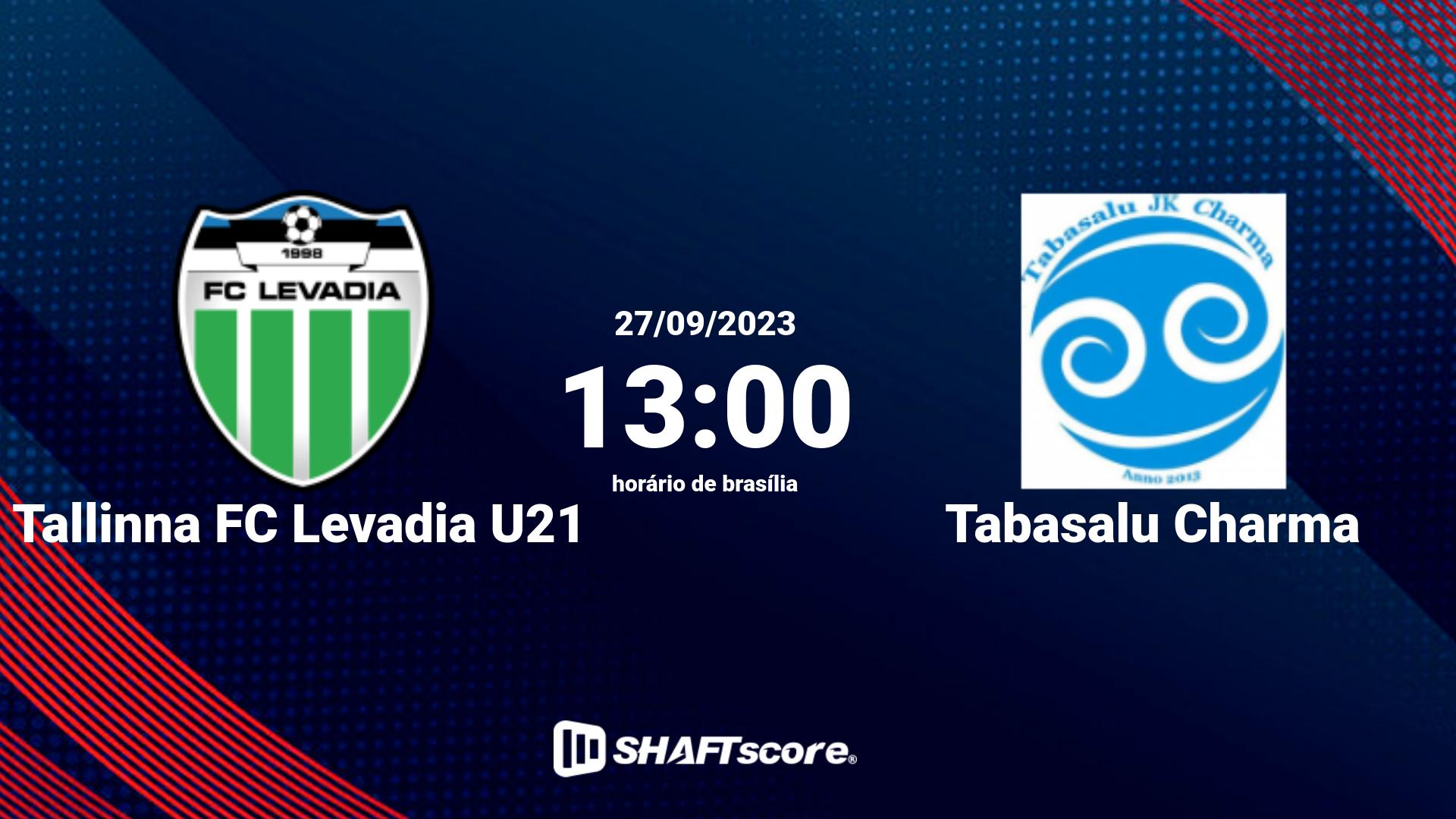 Estatísticas do jogo Tallinna FC Levadia U21 vs Tabasalu Charma 27.09 13:00
