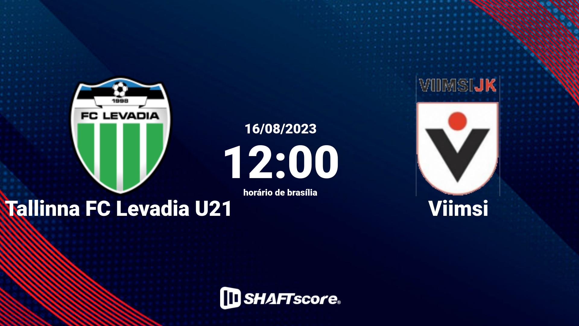 Estatísticas do jogo Tallinna FC Levadia U21 vs Viimsi 16.08 12:00