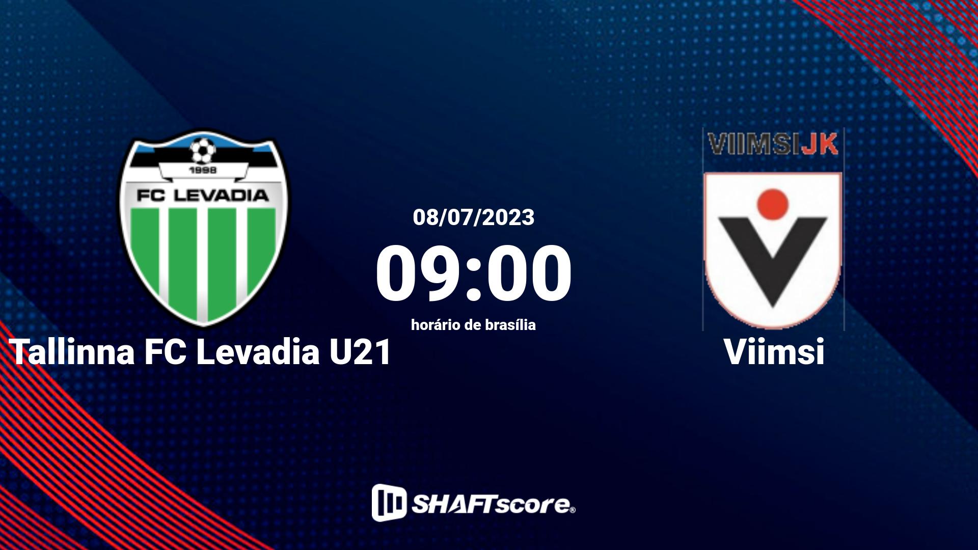 Estatísticas do jogo Tallinna FC Levadia U21 vs Viimsi 08.07 09:00