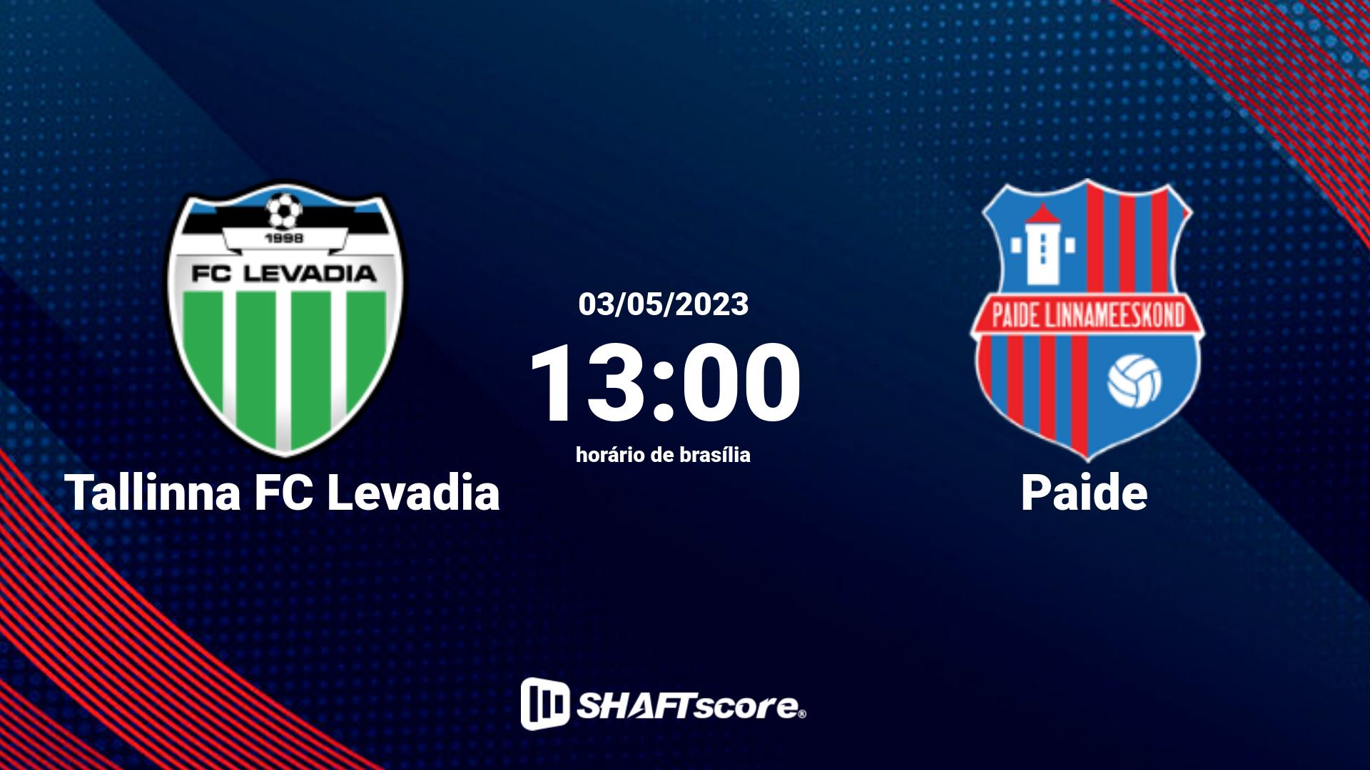 Estatísticas do jogo Tallinna FC Levadia vs Paide 03.05 13:00