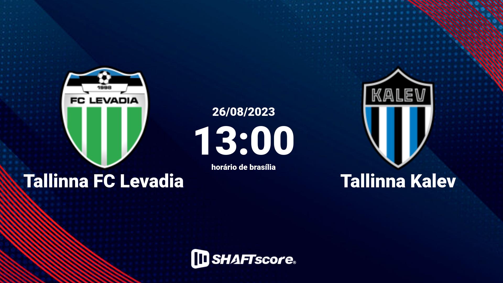 Estatísticas do jogo Tallinna FC Levadia vs Tallinna Kalev 26.08 13:00