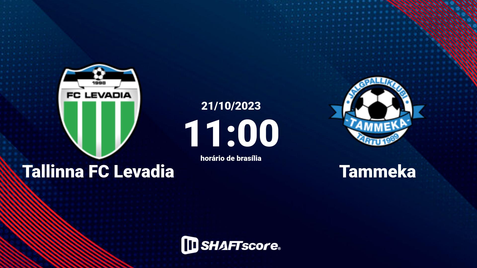 Estatísticas do jogo Tallinna FC Levadia vs Tammeka 21.10 11:00