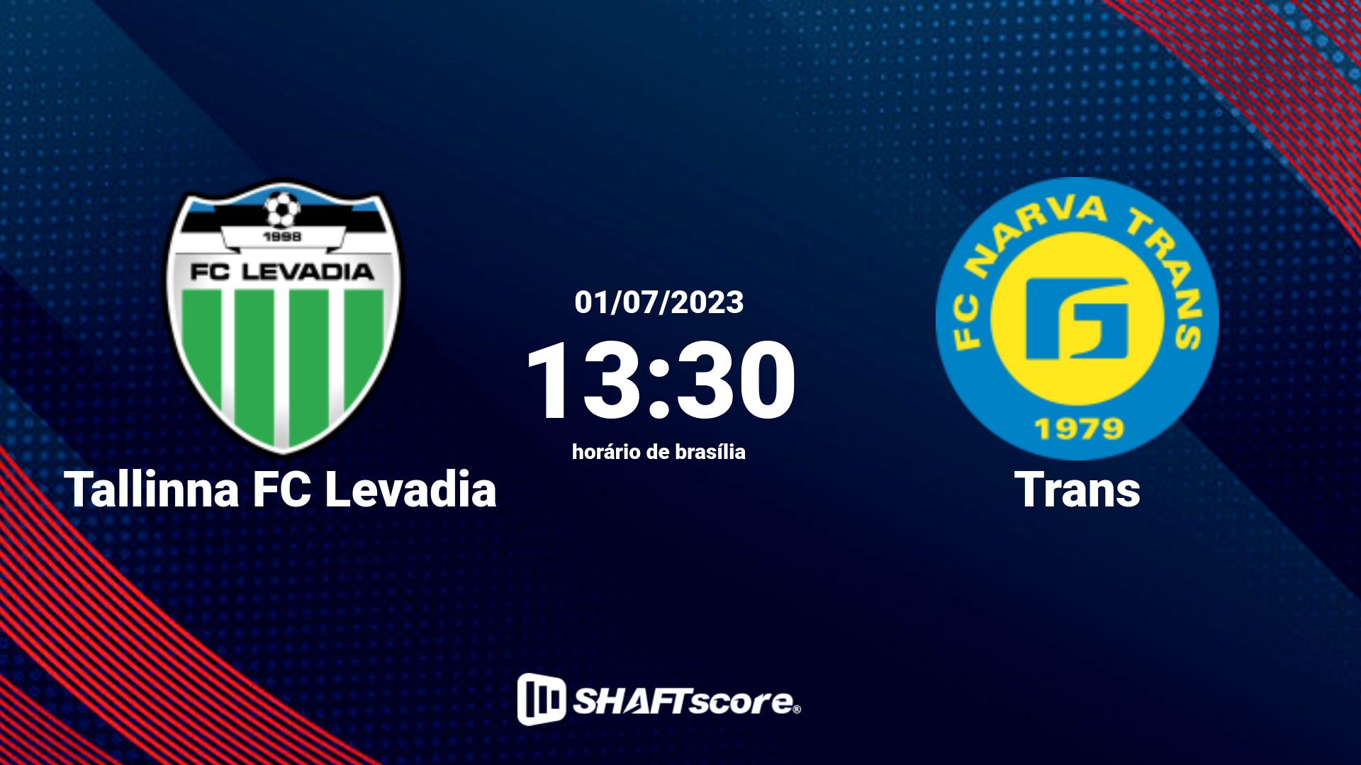 Estatísticas do jogo Tallinna FC Levadia vs Trans 01.07 13:30